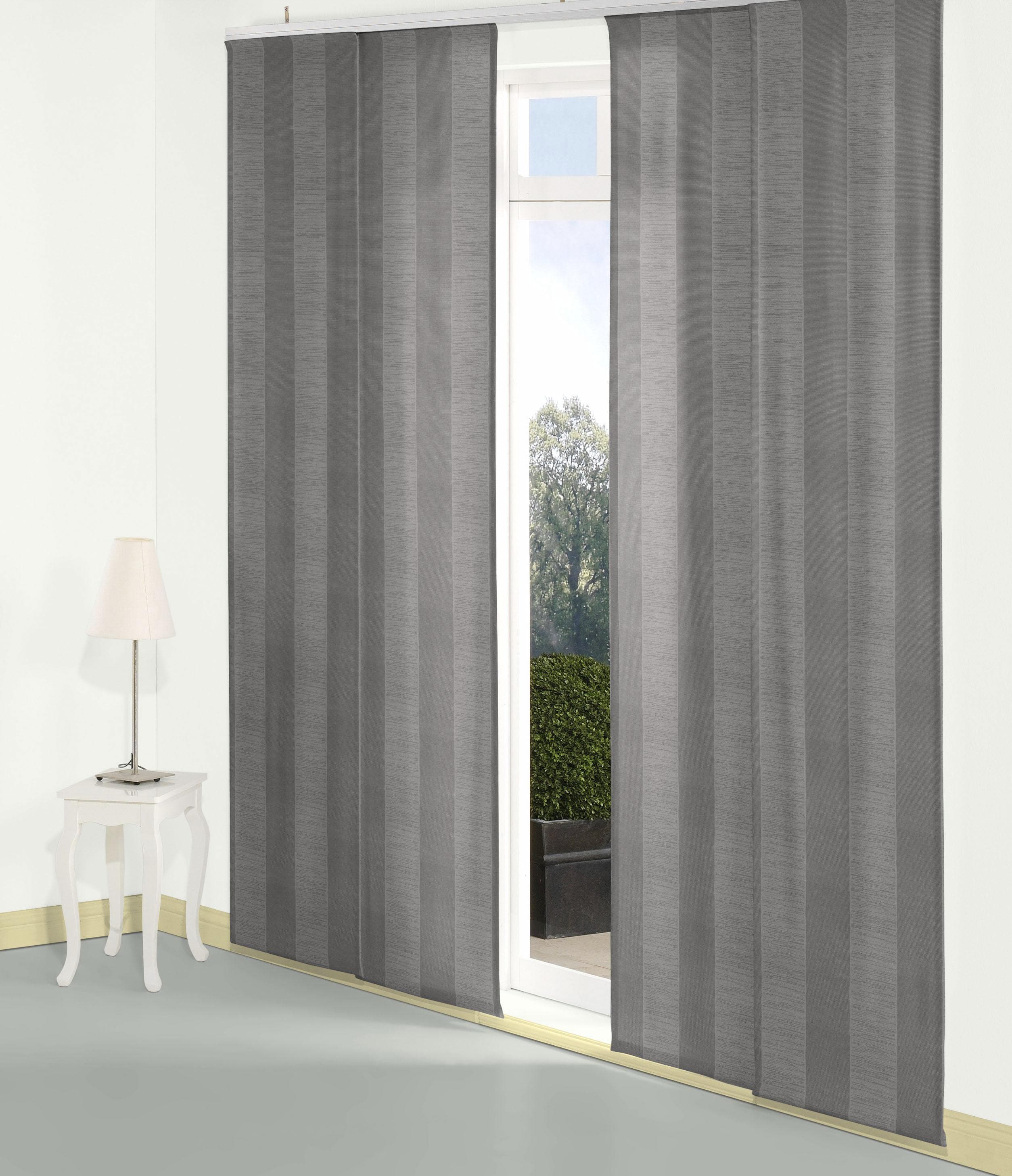 Schiebegardine WIRTH Niederau Grau Jacquard Polyacryl Polyester