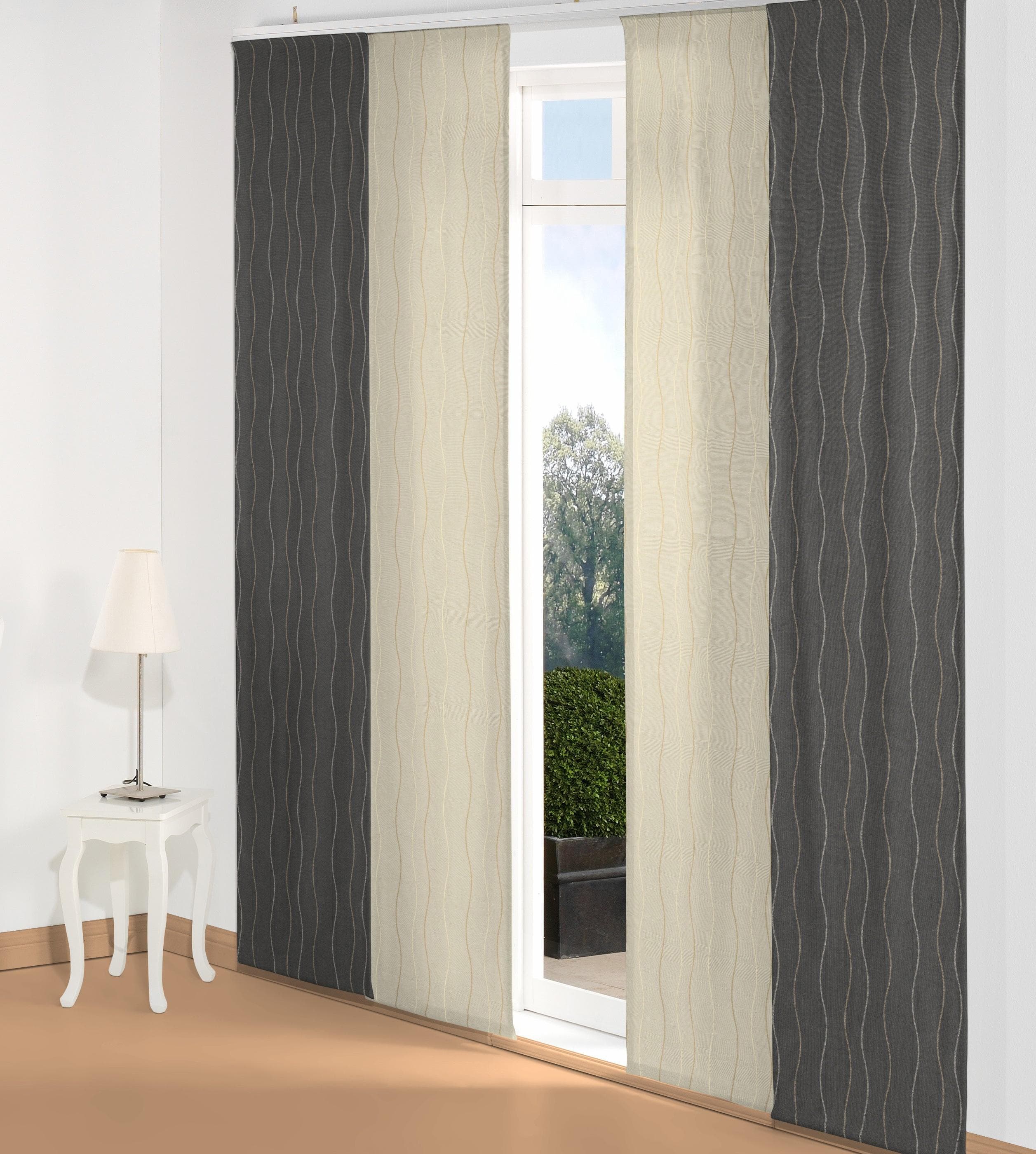 Schiebegardine WIRTH Sepino Grau Jacquard Baumwolle Polyester