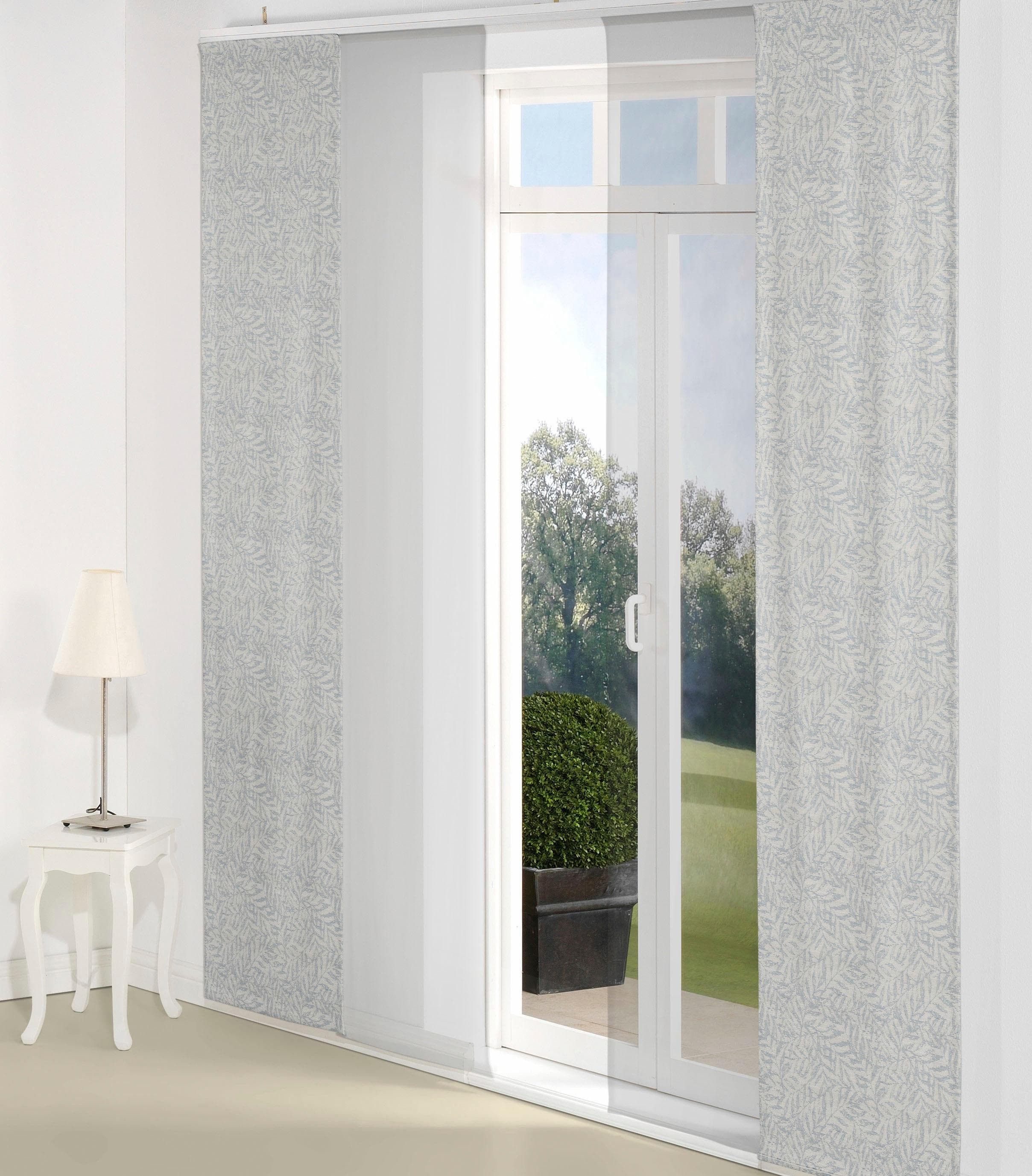 Schiebegardine WIRTH 'Gospic' Blau Jacquard Baumwolle Polyester