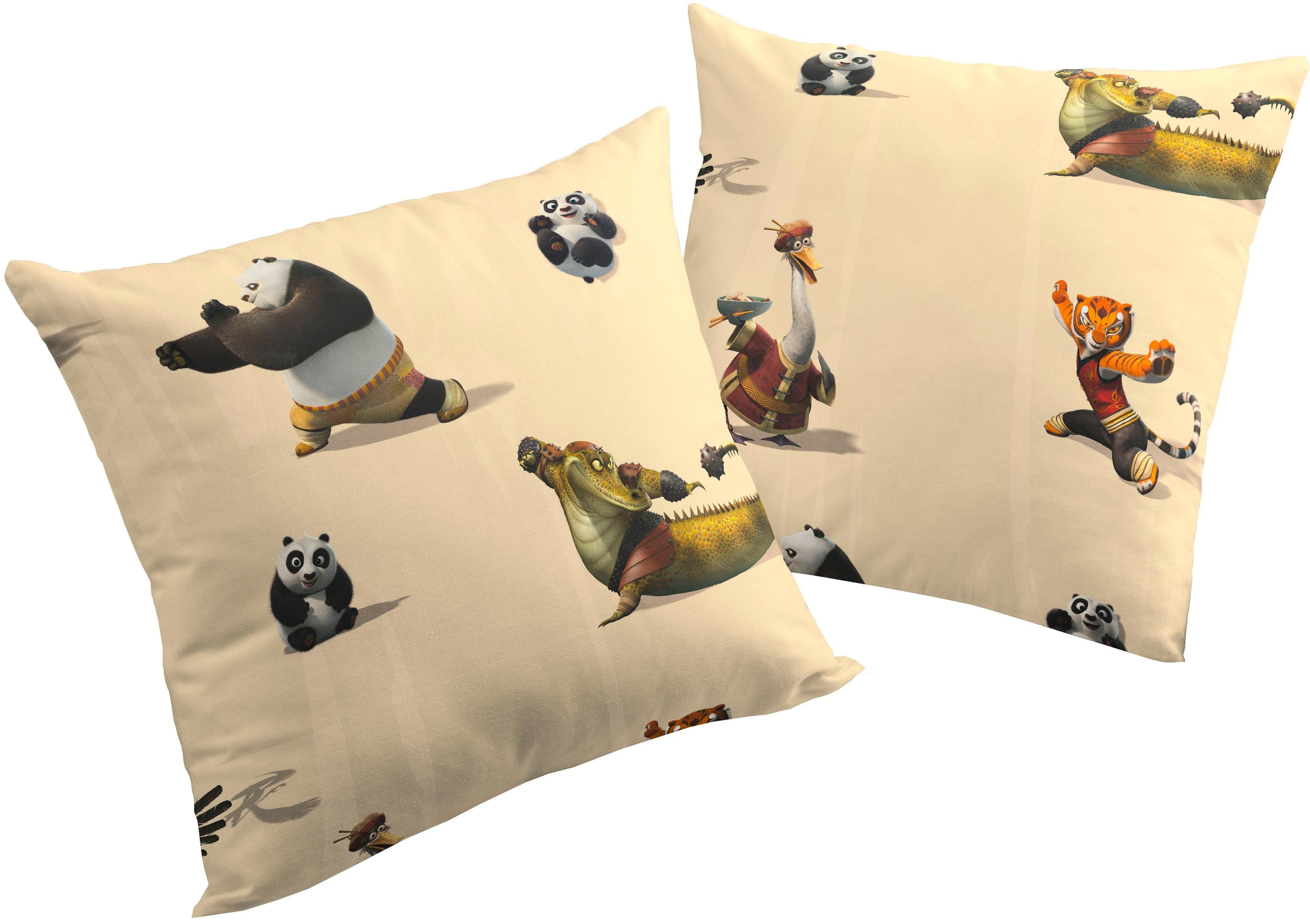 WIRTH Dekokissen Kung Fu Panda Beige 2er Set