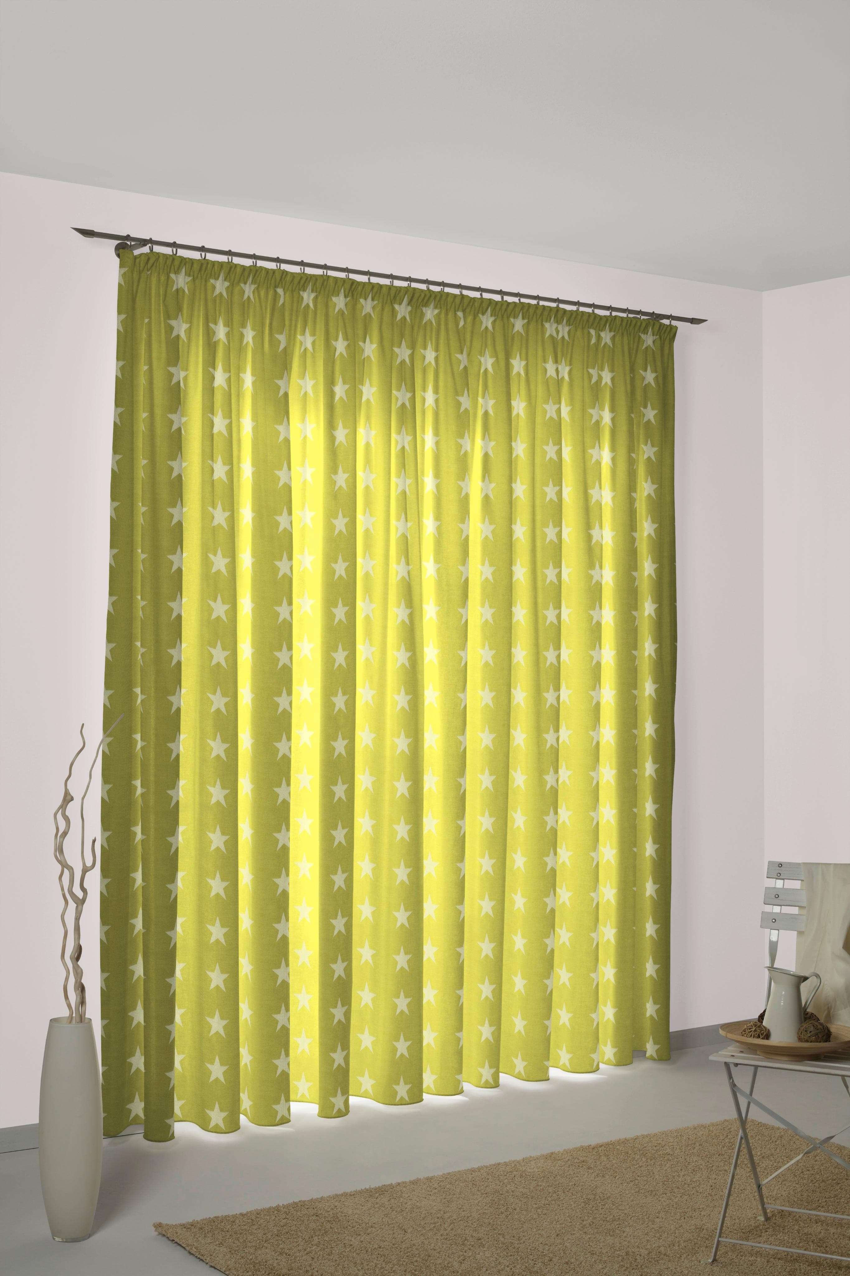 Vorhang WIRTH "FELINO" Grün Jacquard Polyester Baumwolle