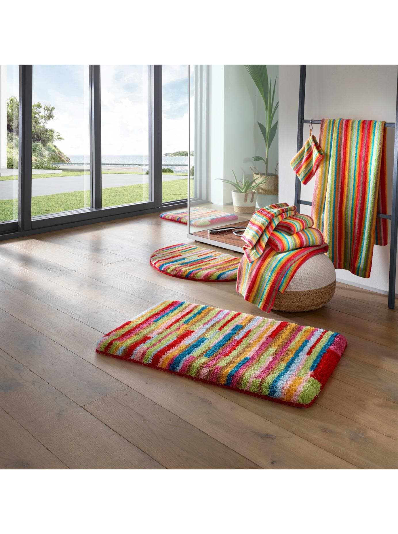 CAWÖ Handtuch Gr. 1 Rot Streifen 100% Baumwolle Premium