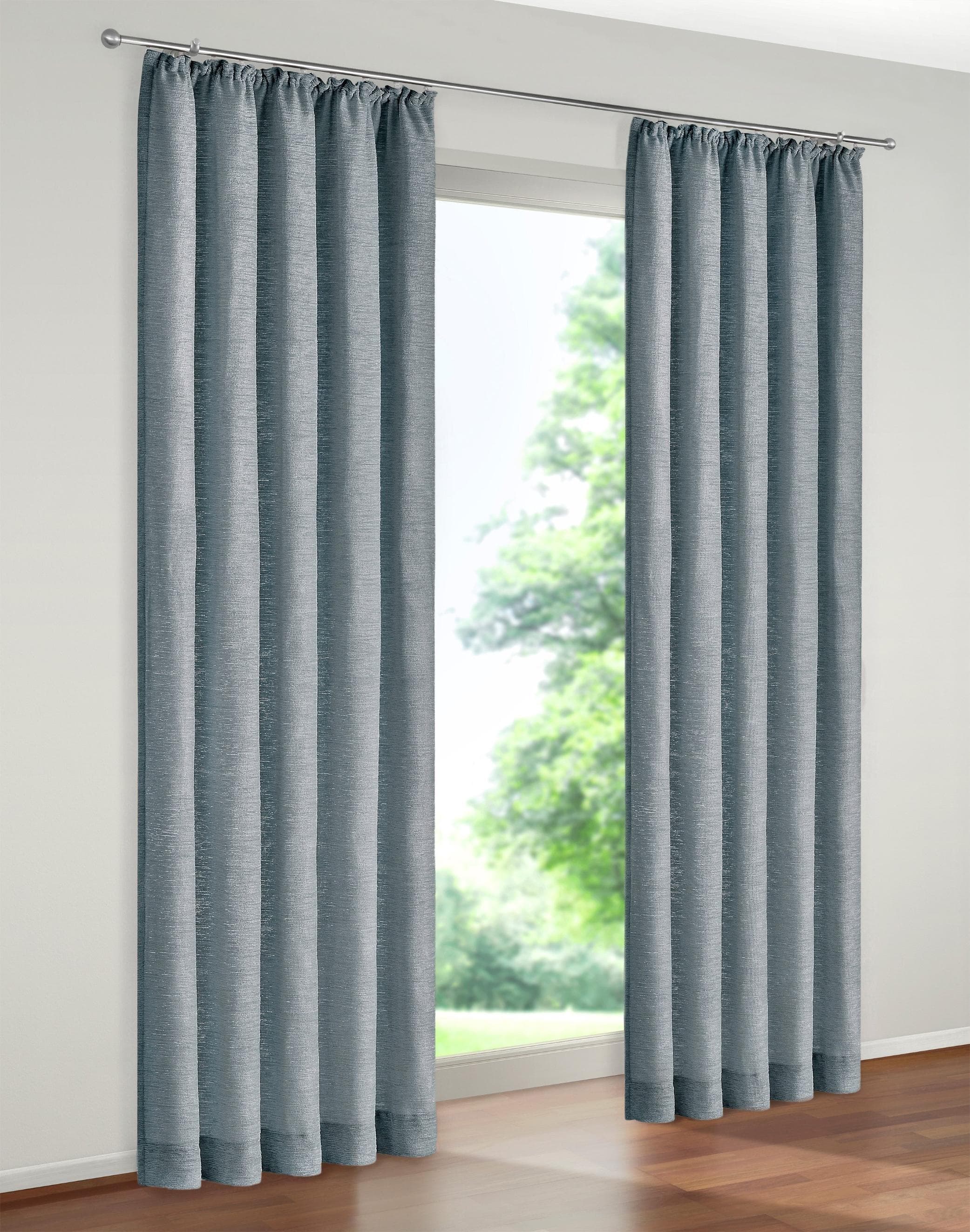 WIRTH Vorhang Holmsund Eisblau Chenille Blickdicht