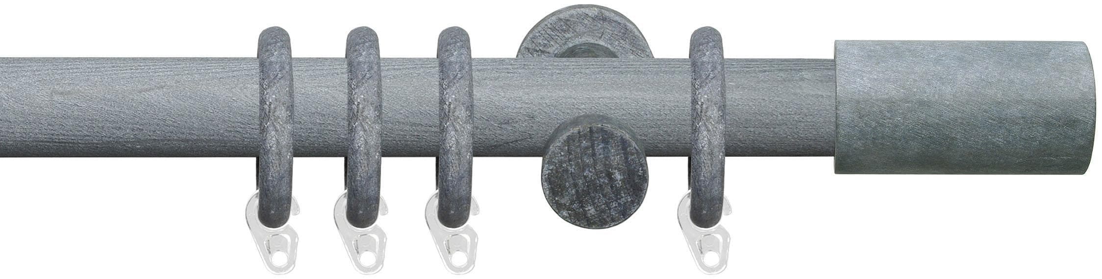 Liedeco Gardinenstange Terra Zylinder 160 cm Grau Holzwerkstoff