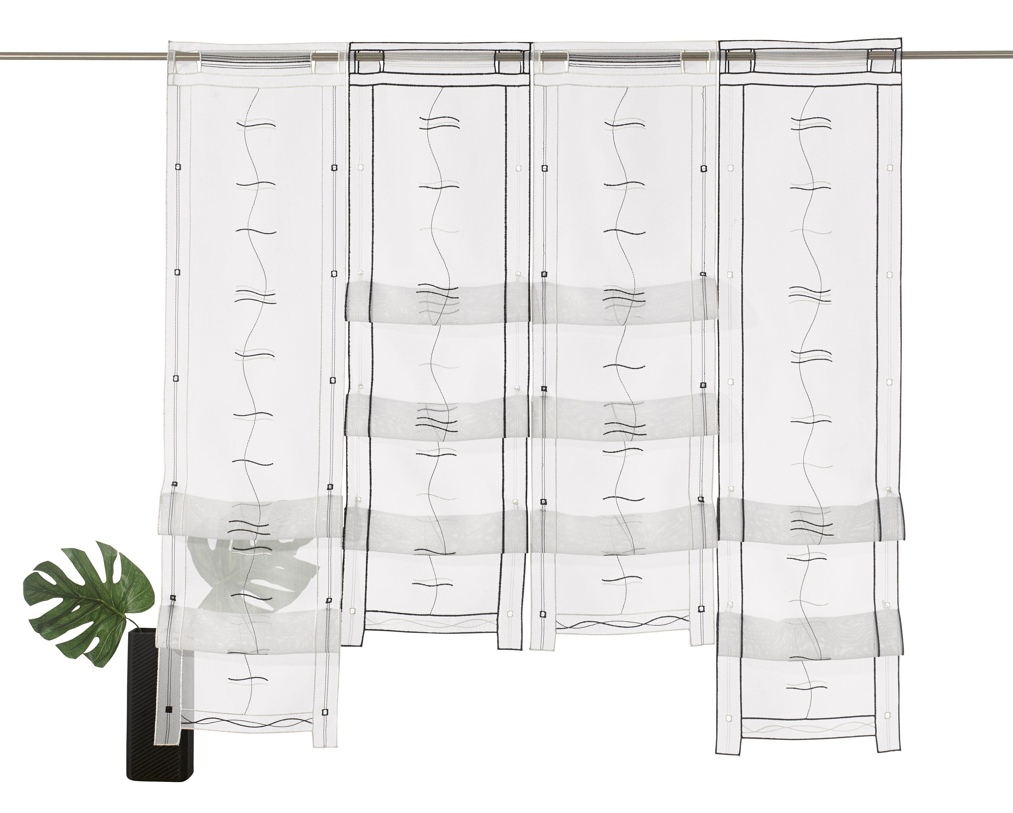 Weckbrodt Scheibengardine Selina Transparent Voile Hochraff Stickerei