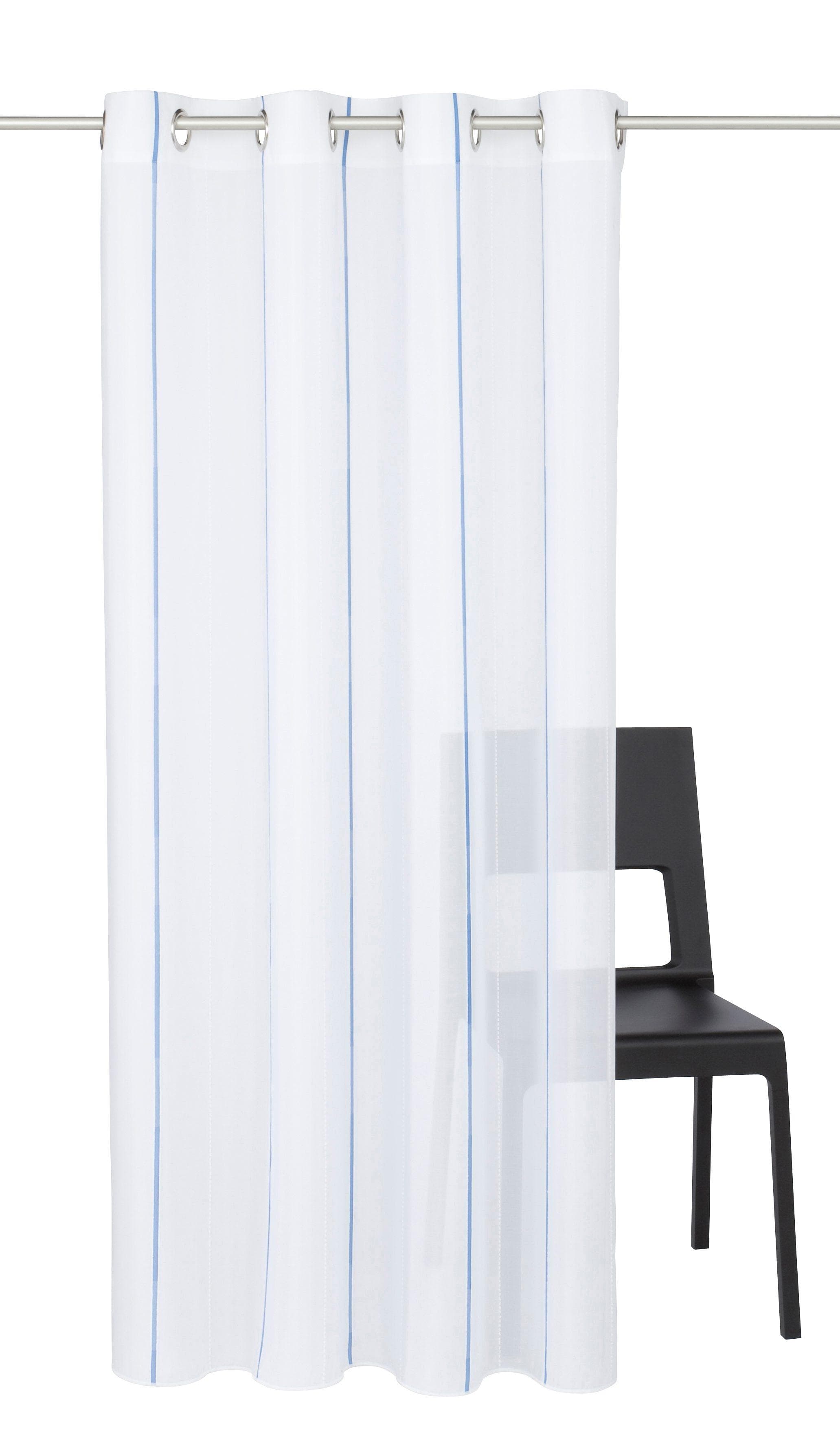 Vorhang WIRTH Betsy Blau Polyester Streifenmuster