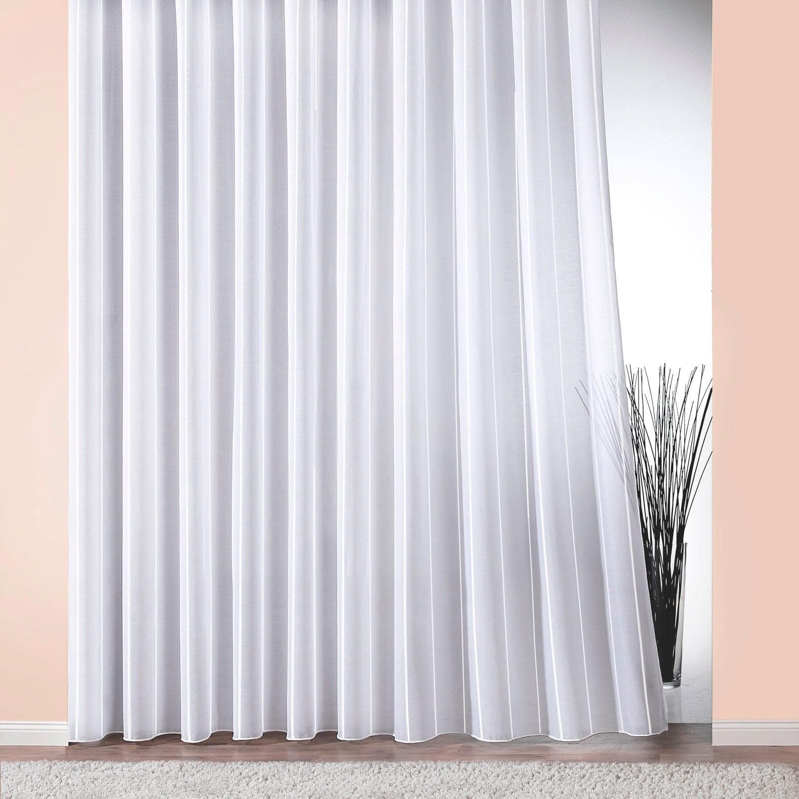Weckbrodt Webgardine Athen Weiß 100% Polyester Halbtransparent
