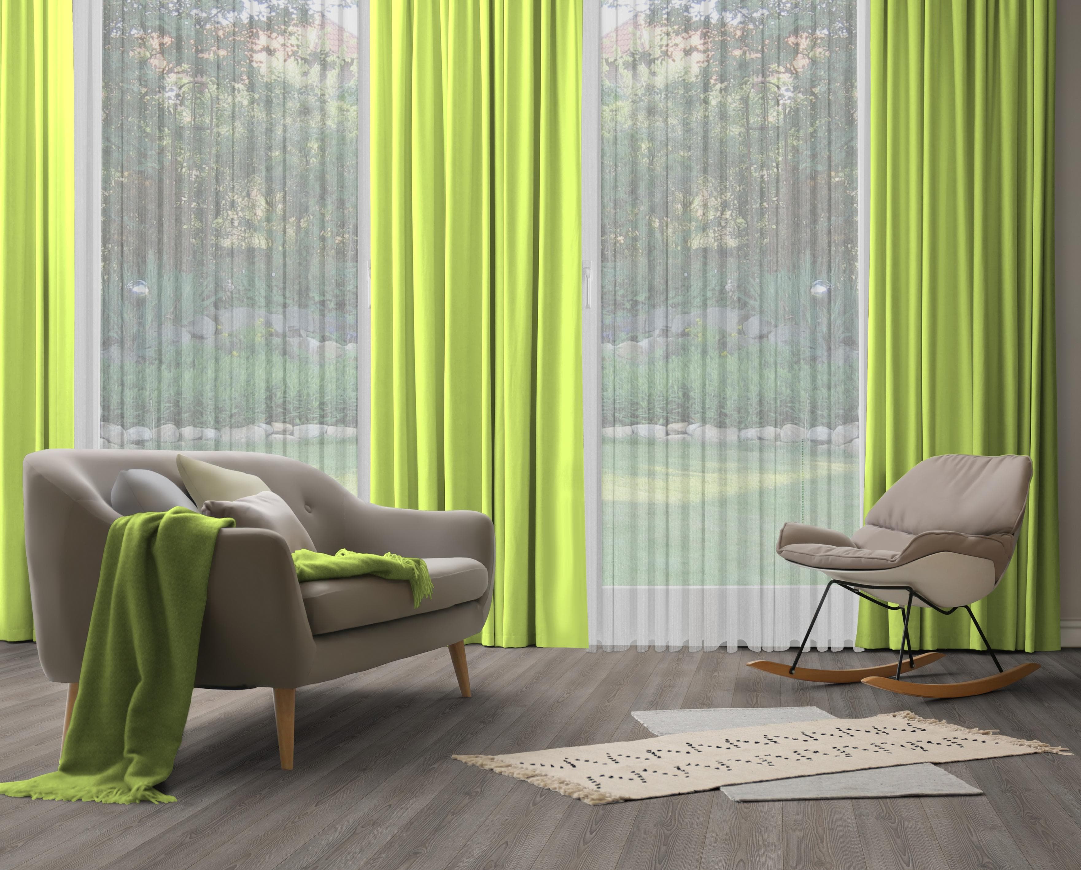 WIRTH Vorhang Dim out Jacquard Polyester Grün 142x175cm