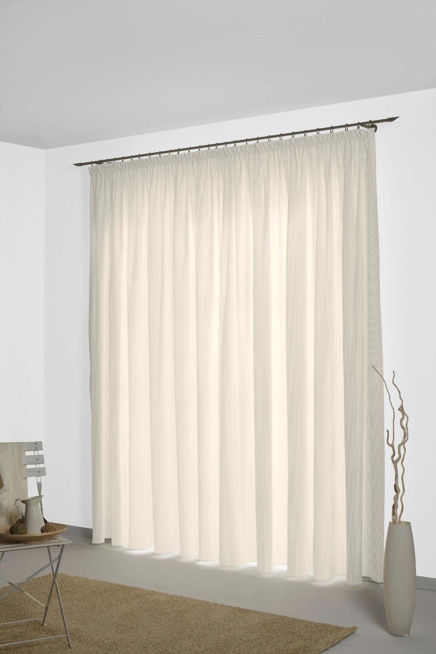 WIRTH Vorhang Neveres Jacquard Baumwolle Beige