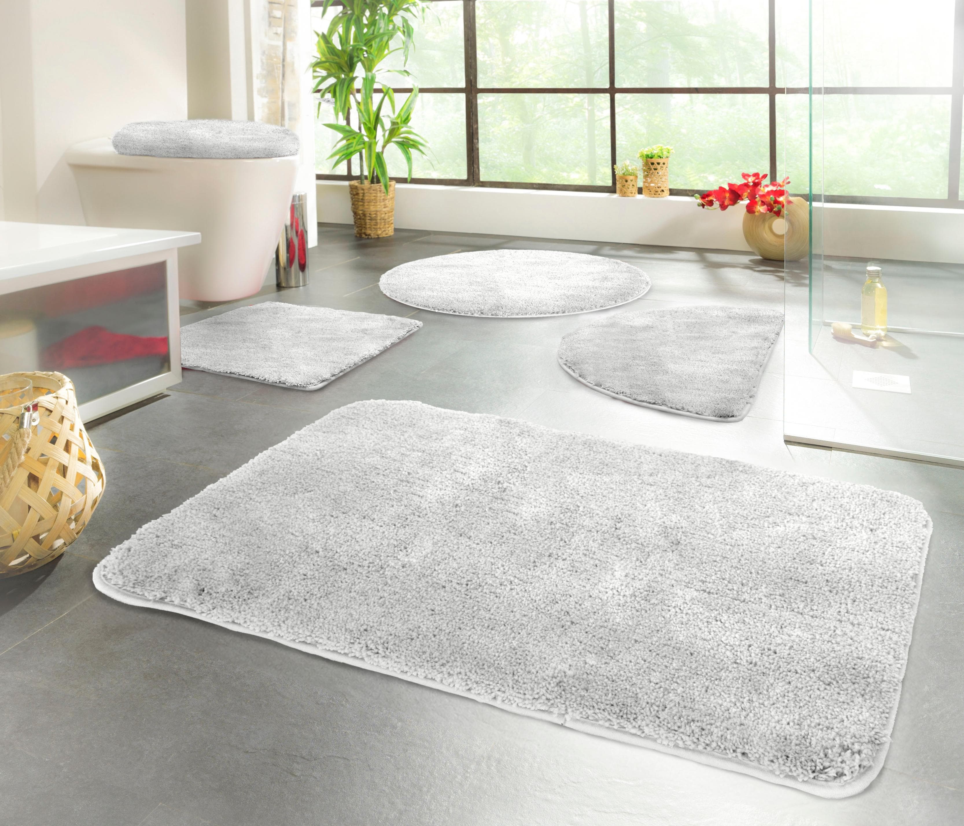 Kinzler Badematte Chaozhou Silber Microfaser WC-Vorleger