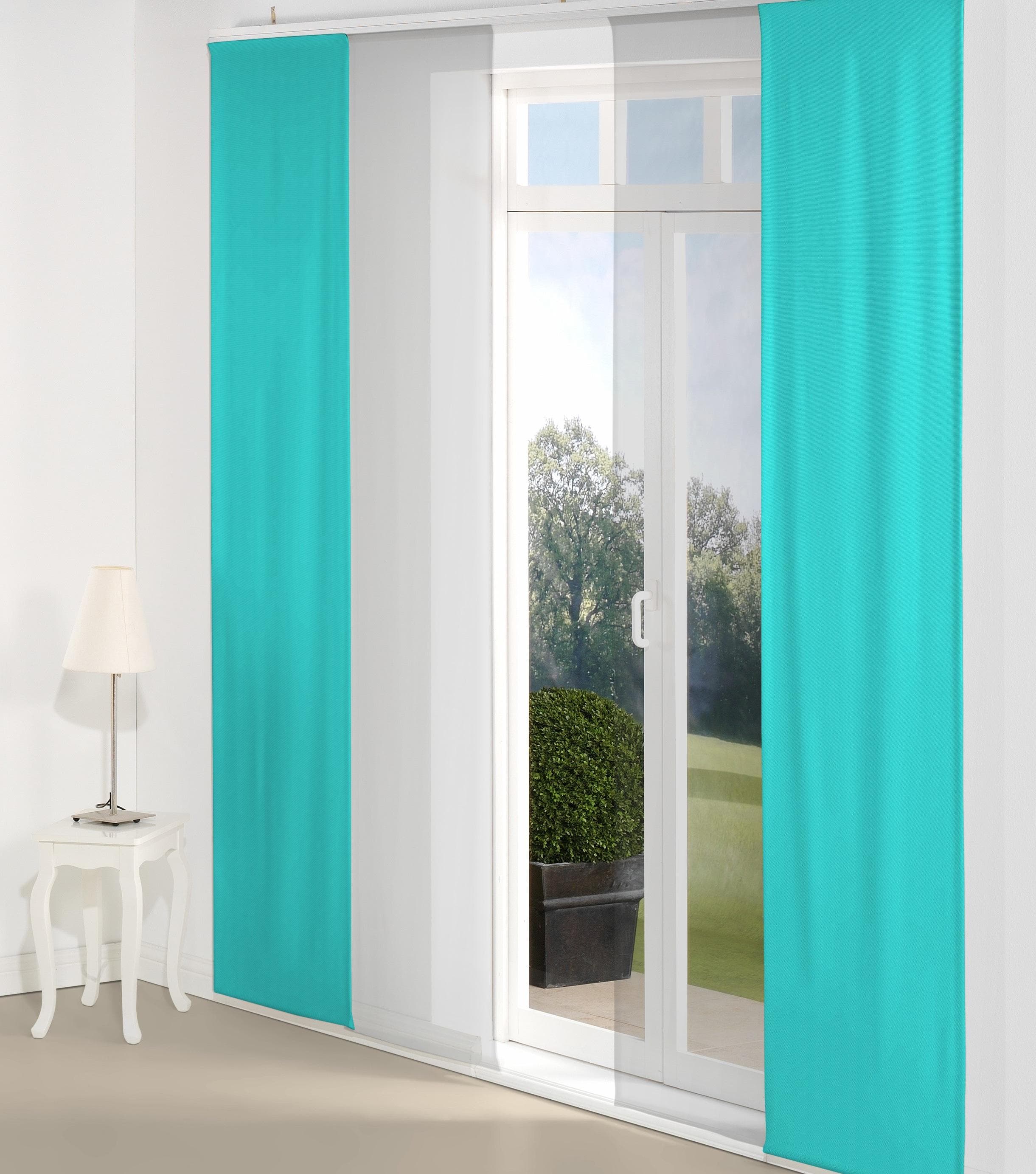 Schiebegardine WIRTH "WirthNatur" Türkis Baumwolle 60x245 cm