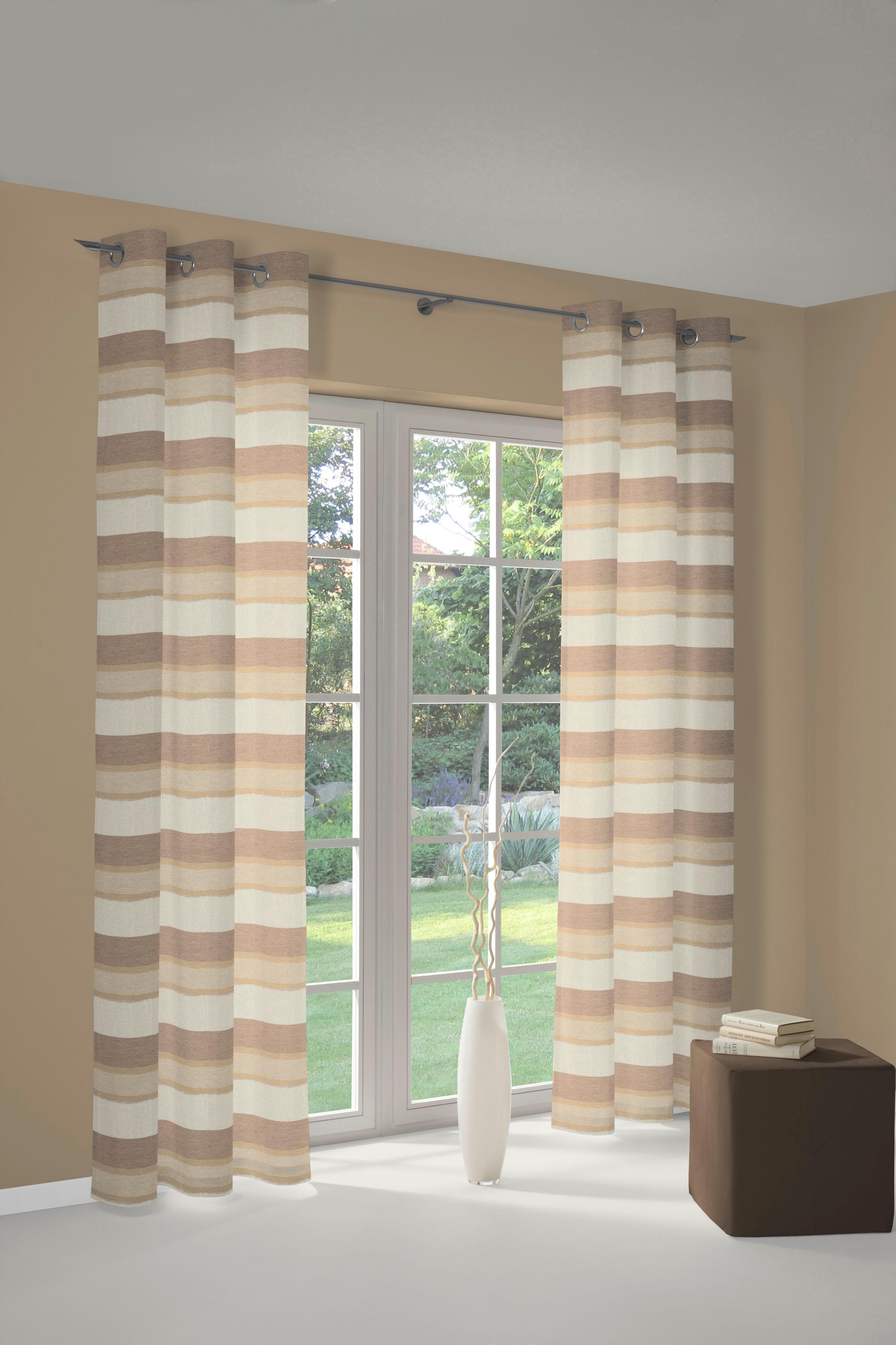WIRTH Vorhang Menorca Gr. 2 Beige Querstreifen
