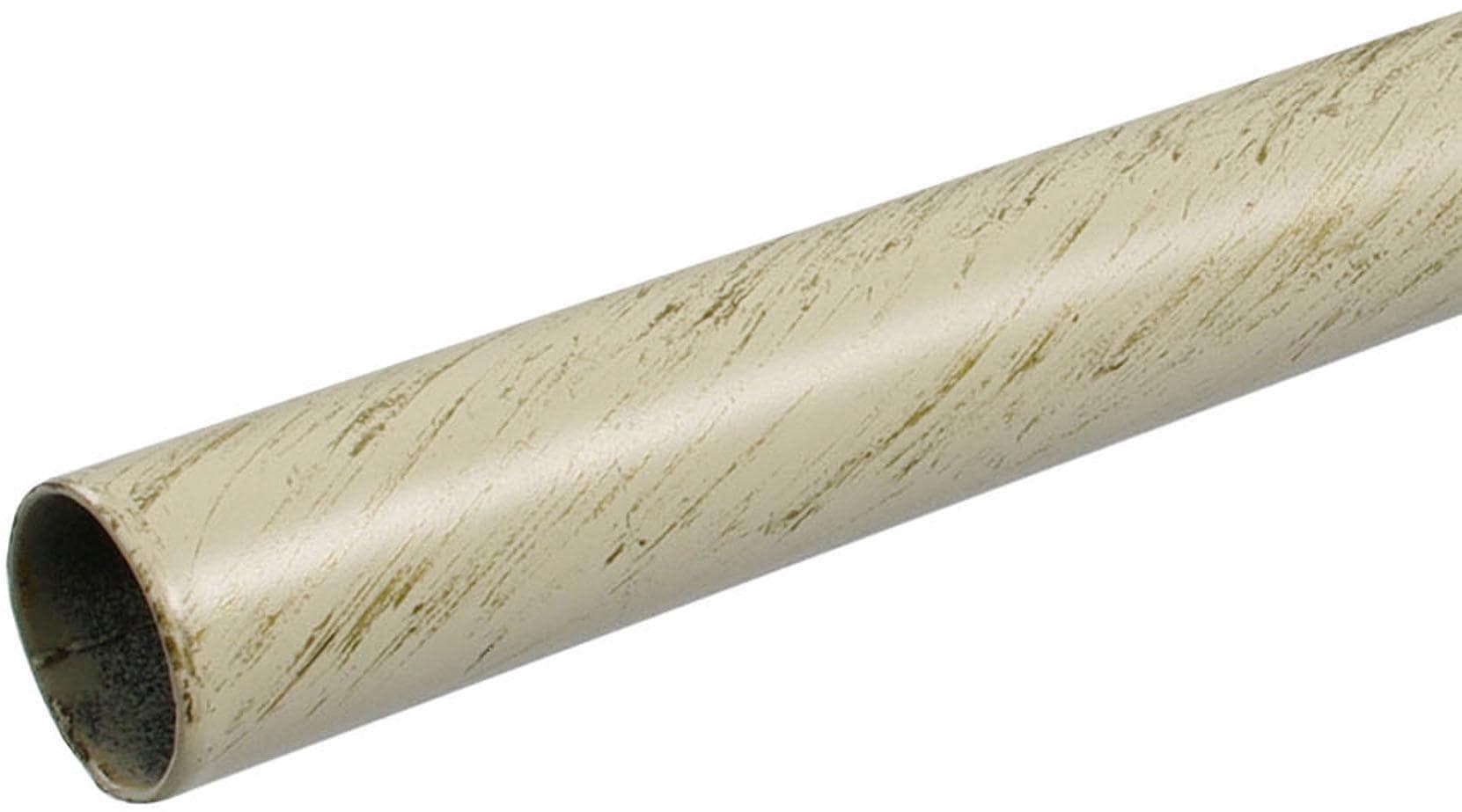 LIEDECO Gardinenstange Fixmaß 120cm Weiß/Gold Metall