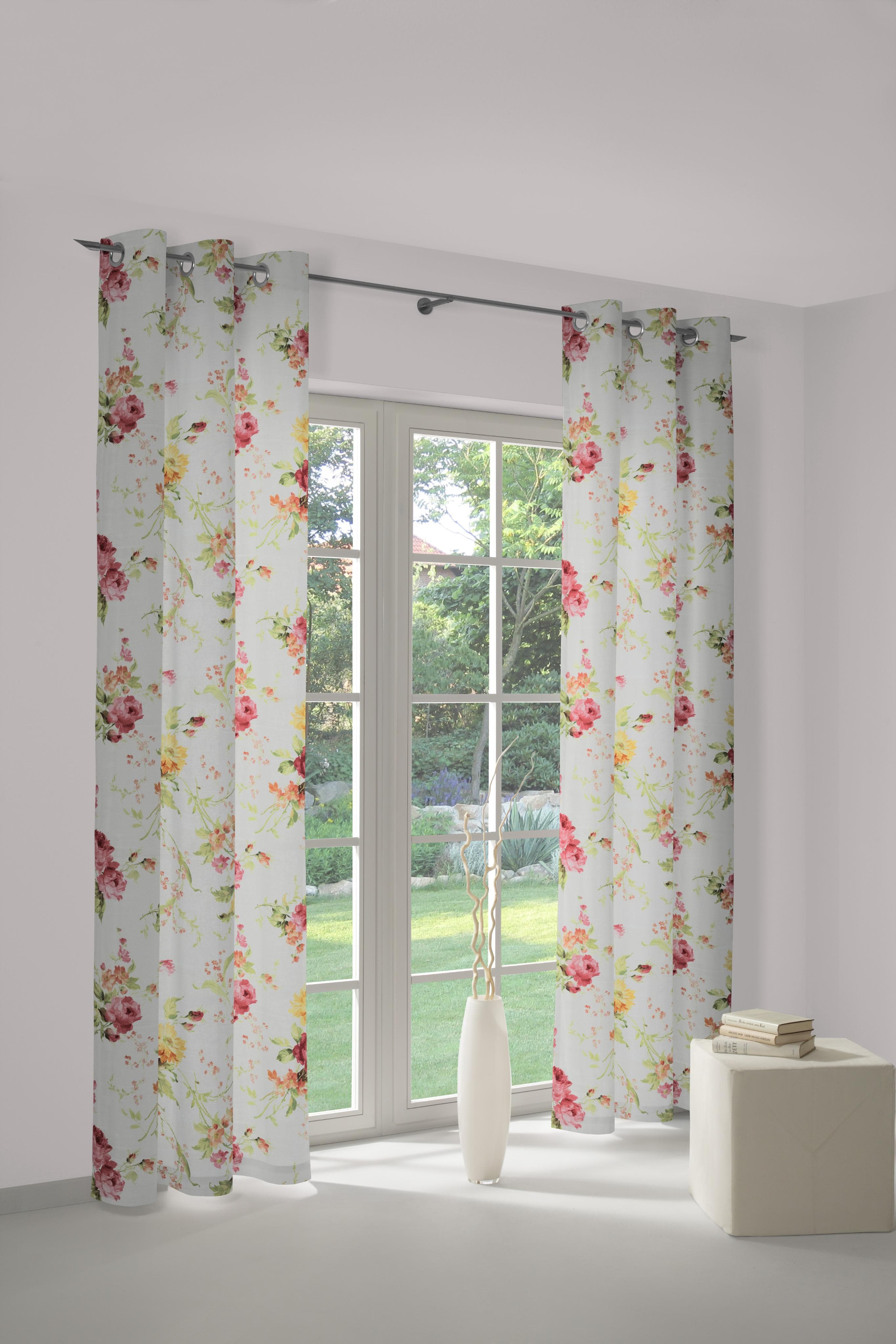 Vorhang WIRTH Montrose Rot-Gelb Polyester Gardine 145x255cm