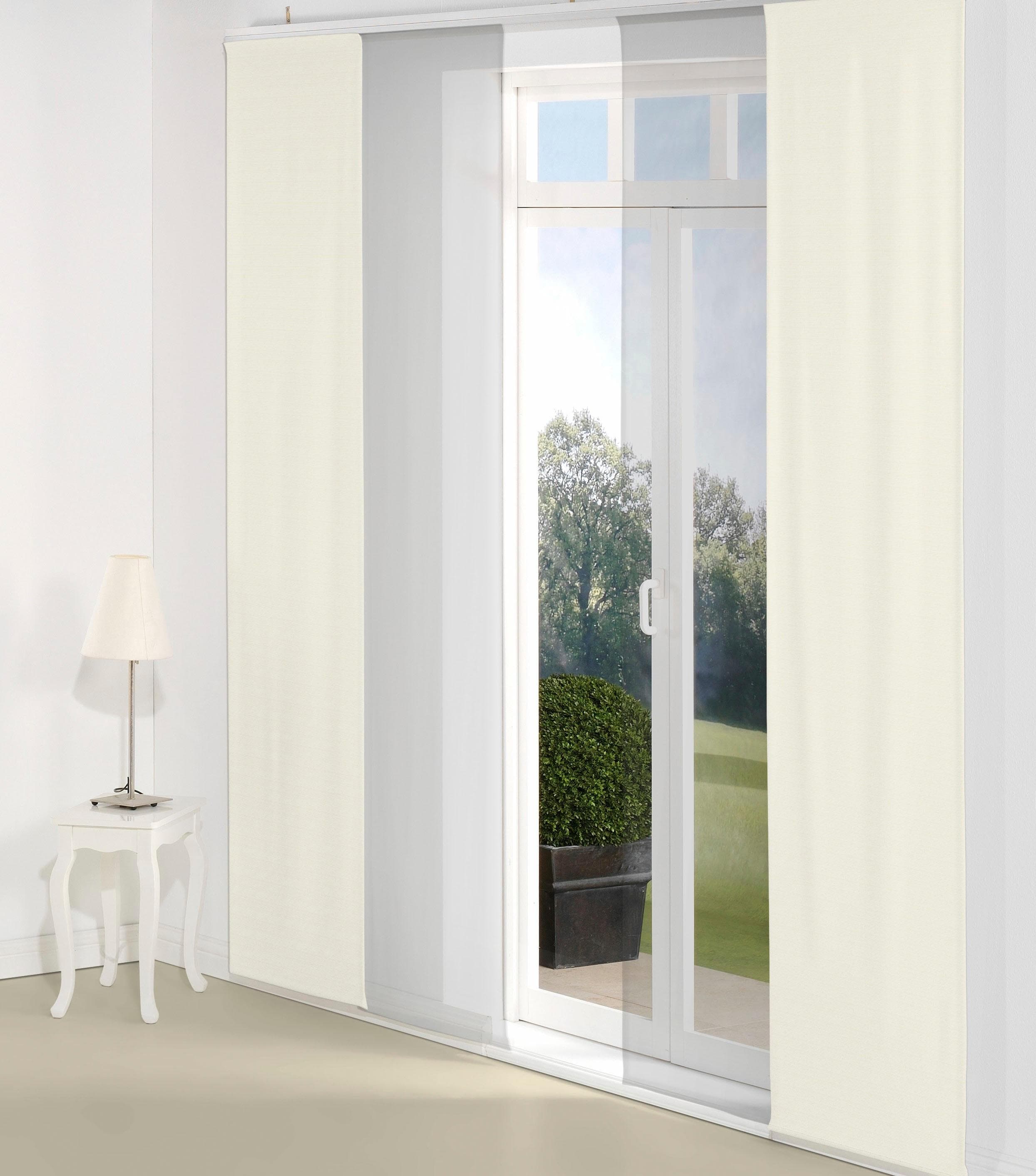 Schiebegardine WIRTH "Berwick" Gr. 4, beige (natur), Jacquard, Baumwolle, Polyester, Gardinen