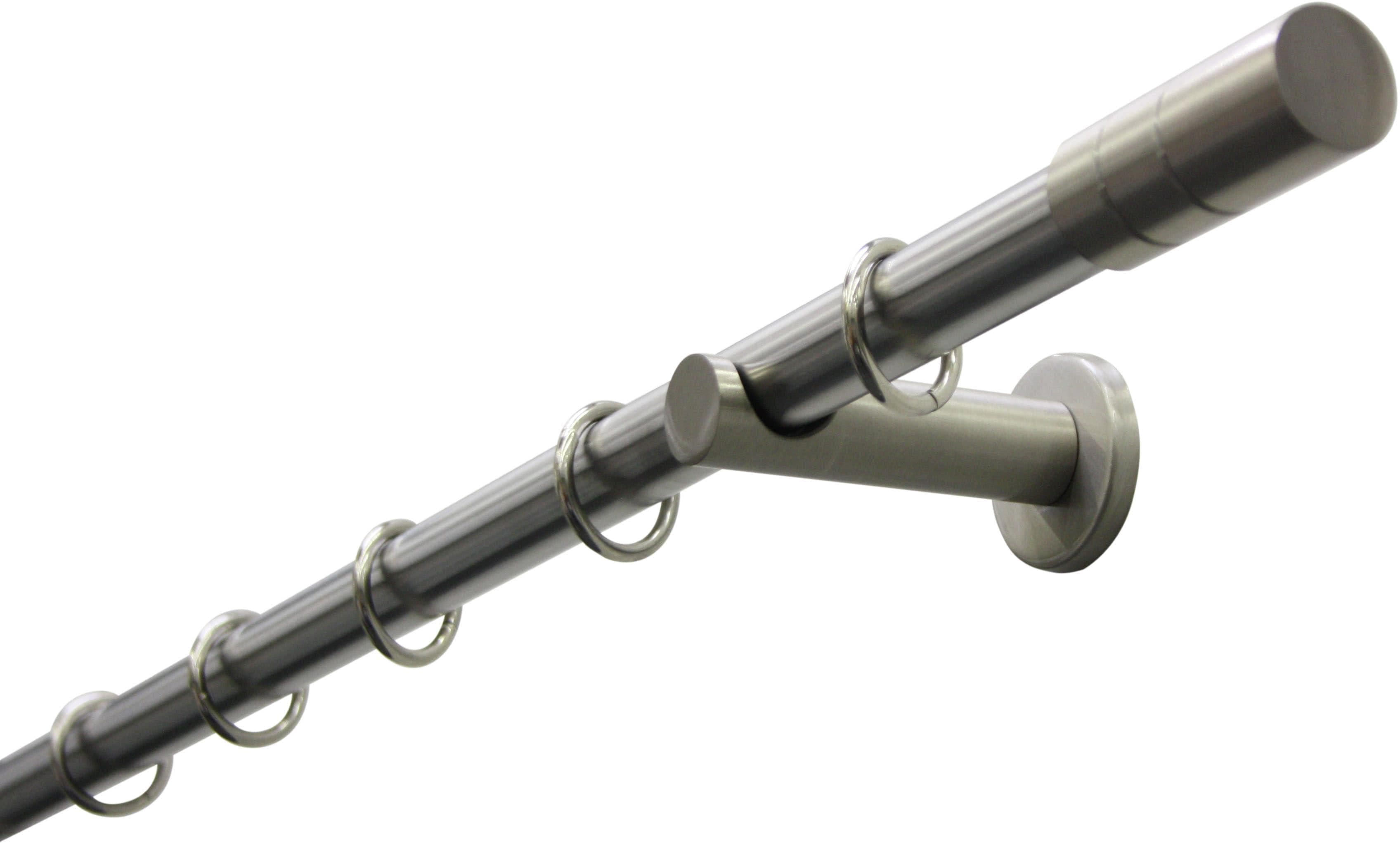 Gardinenstange GARDINIA Set Metall Gr. 2 Silber Edelstahlfarben 160cm Ø20mm Metall 1-Lauf