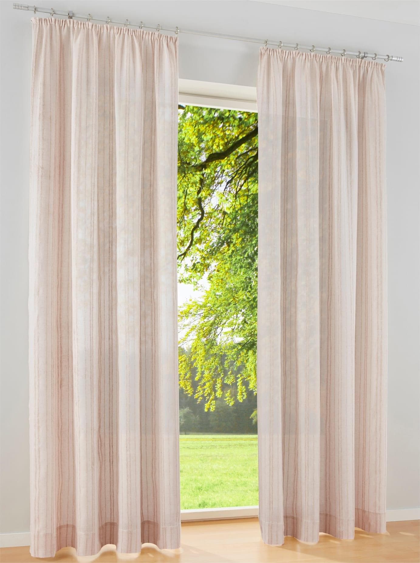 Gardine HEINE HOME Gr. 4, beige (natur), Polyester, Gardinen