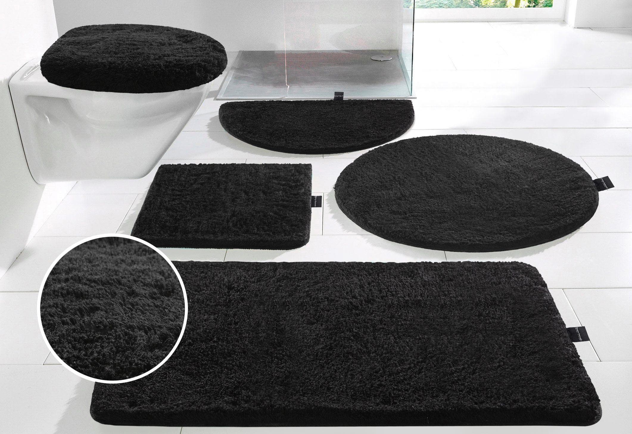 Bruno Banani Badematte Lana Badvorleger Badezimmer Teppich Schwarz