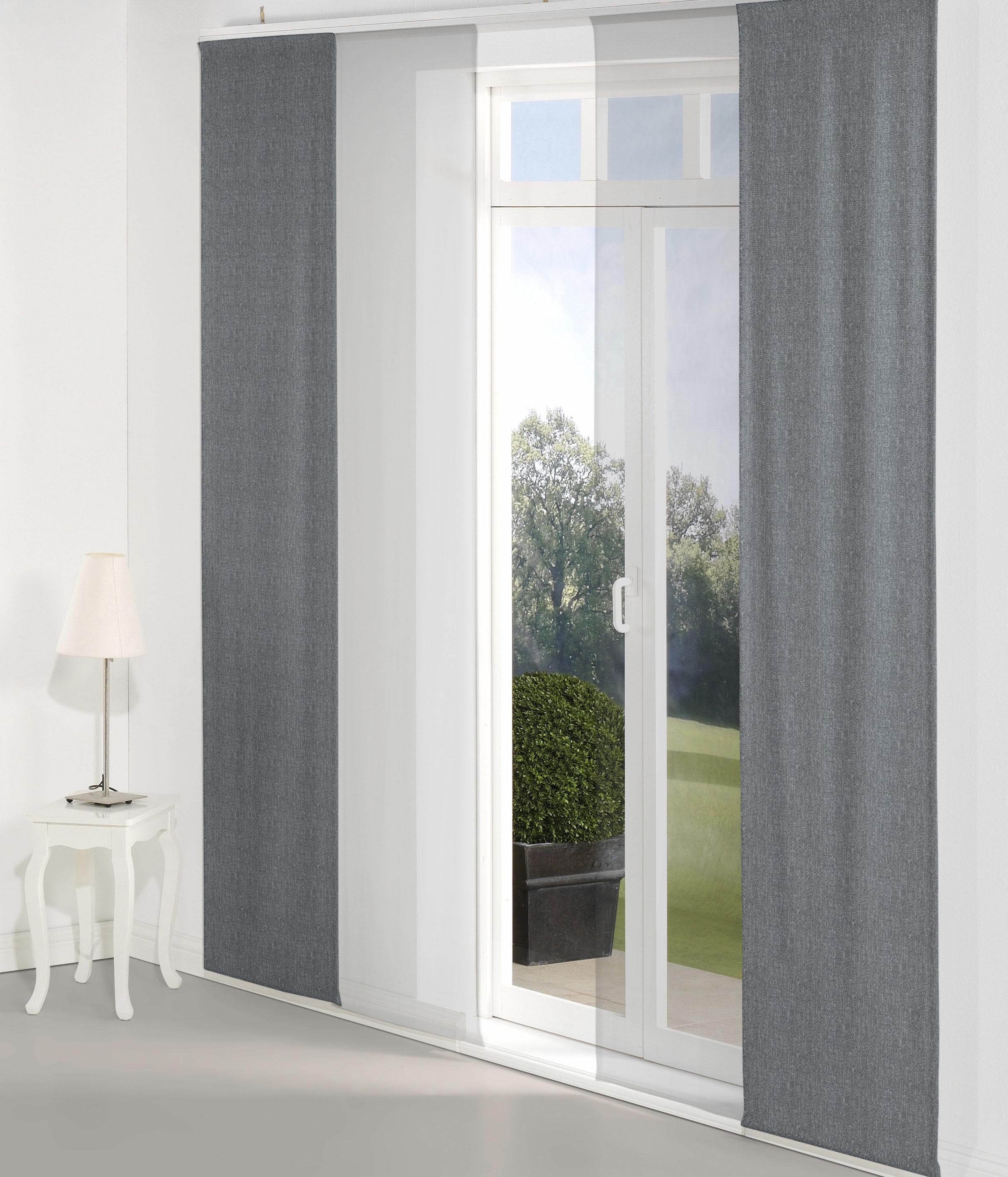 WIRTH Schiebegardine Torbole Dunkelblau Jacquard