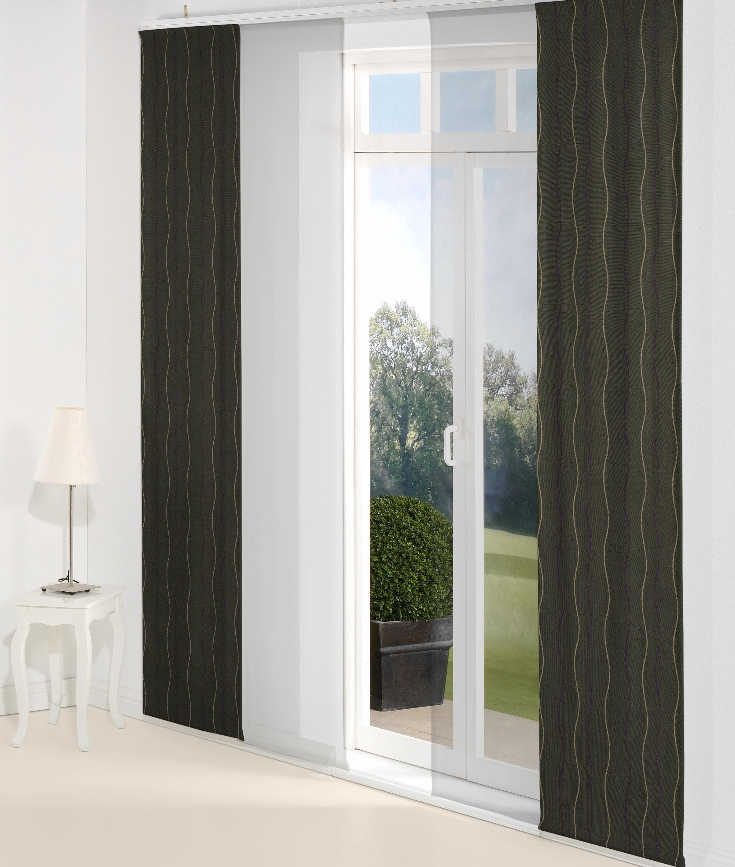 Schiebegardine WIRTH Sepino Braun Jacquard Baumwolle Polyester