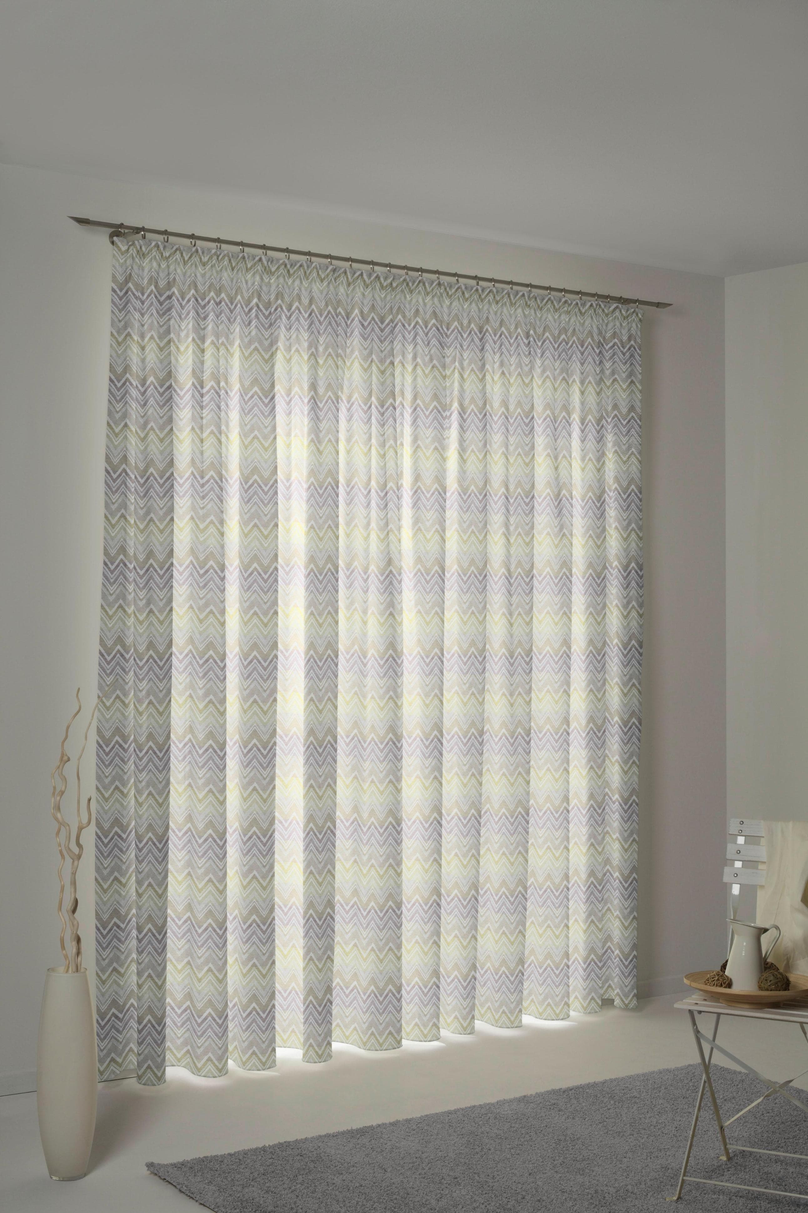 WIRTH Vorhang Benewitz Grün Jacquard Kräuselband