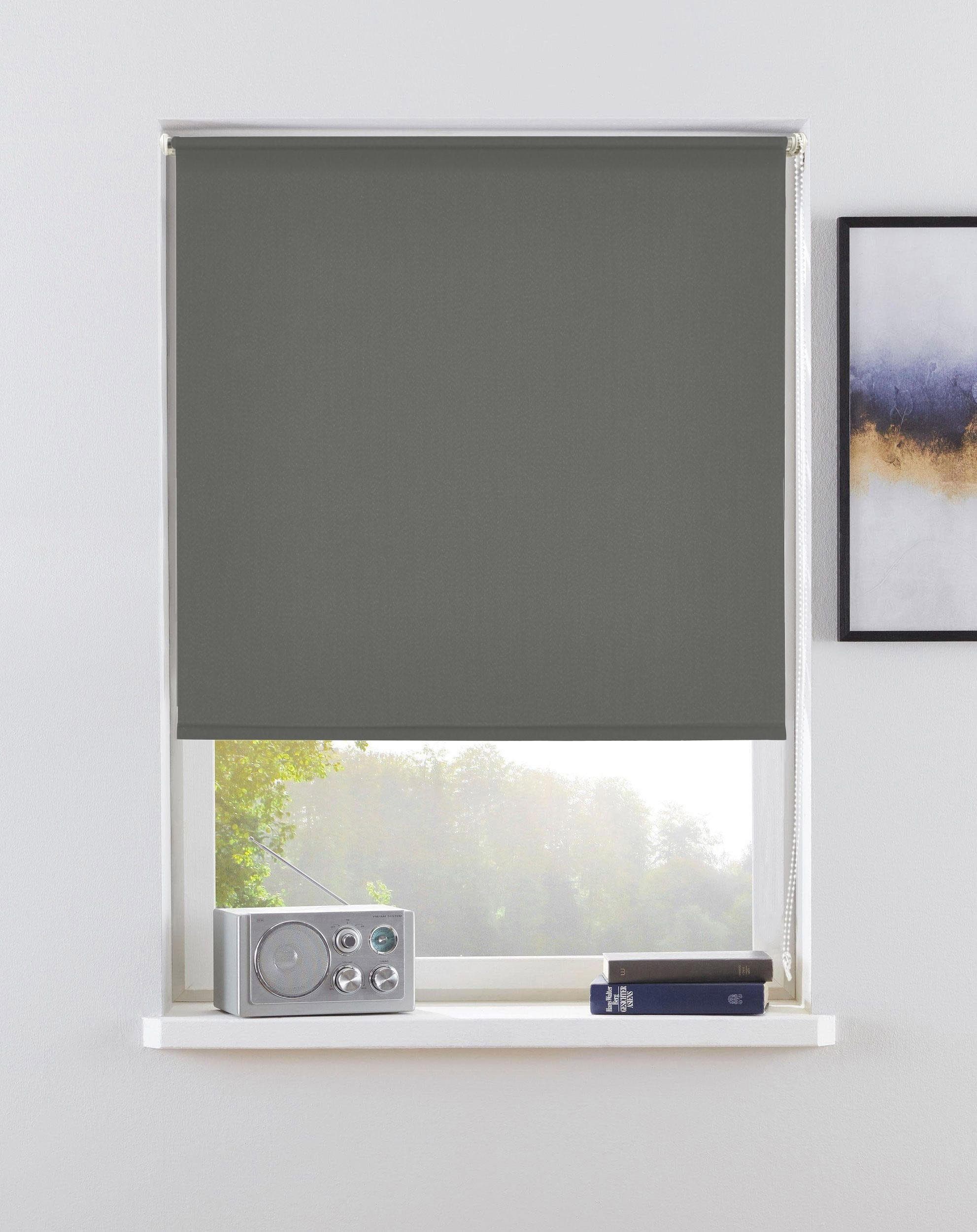 Seitenzugrollo MY HOME THEMSE Steingrau 100x150 cm