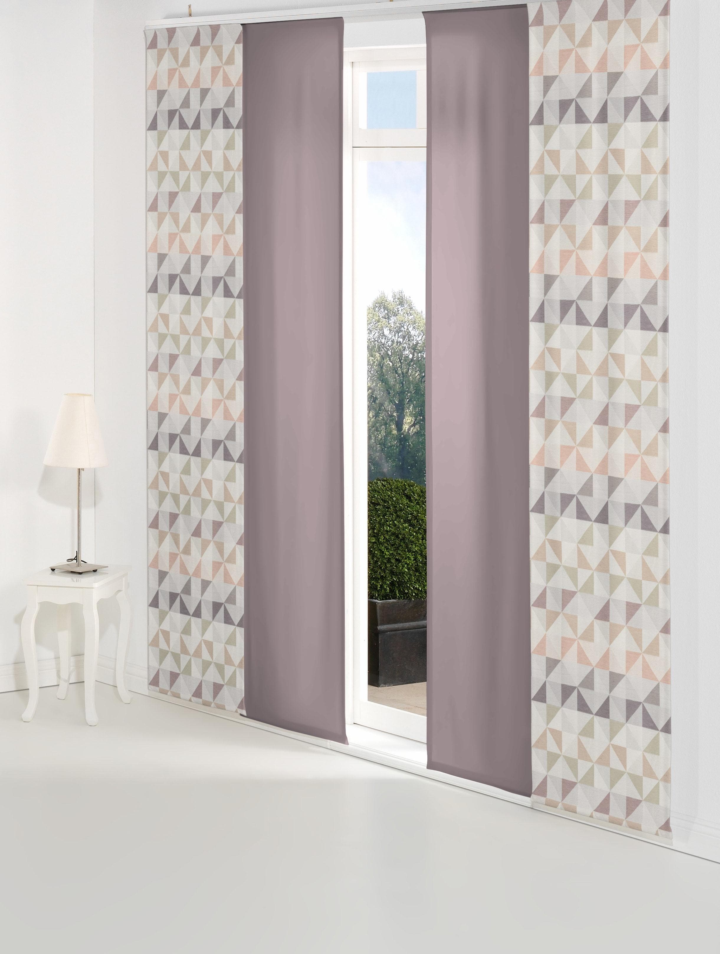 Schiebegardine WIRTH Berlare Rosa Jacquard Baumwolle Polyester