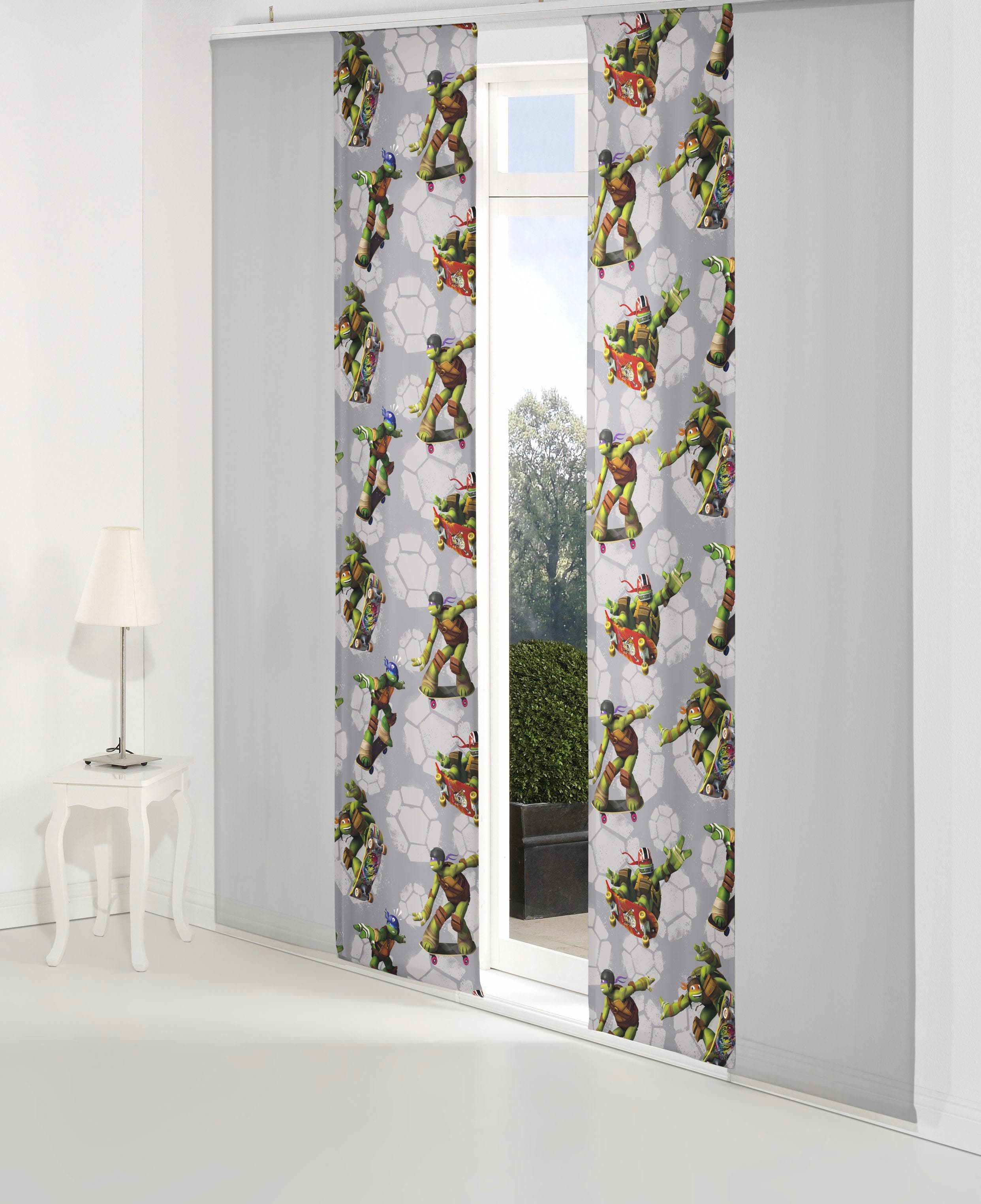 Schiebegardine WIRTH Turtles Gr. 3 Grau Polyester