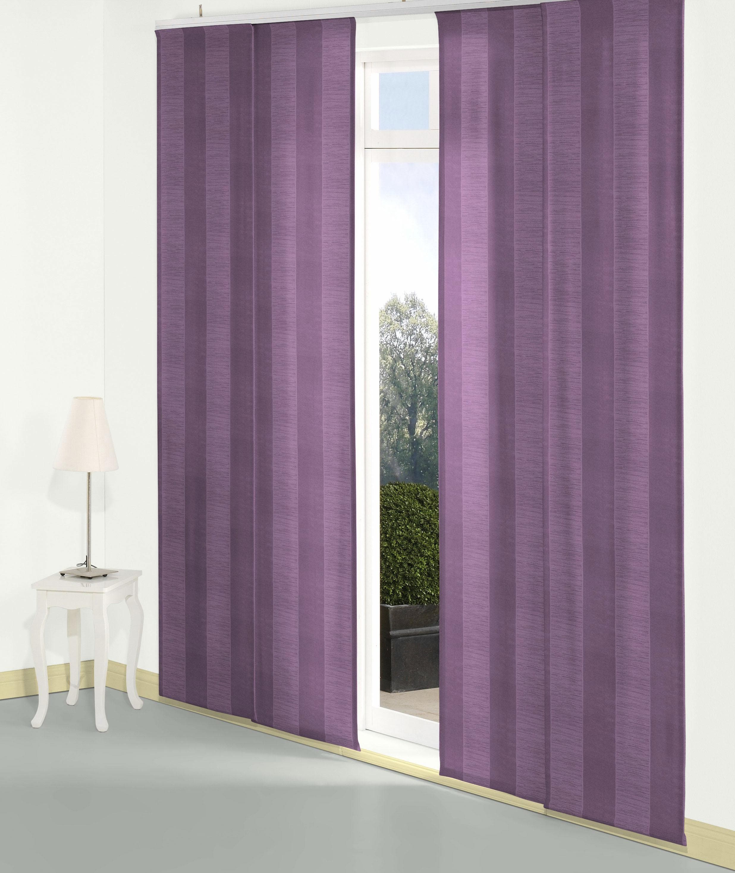 Schiebegardine WIRTH "Niederau" Lila Jacquard Polyacryl Polyester