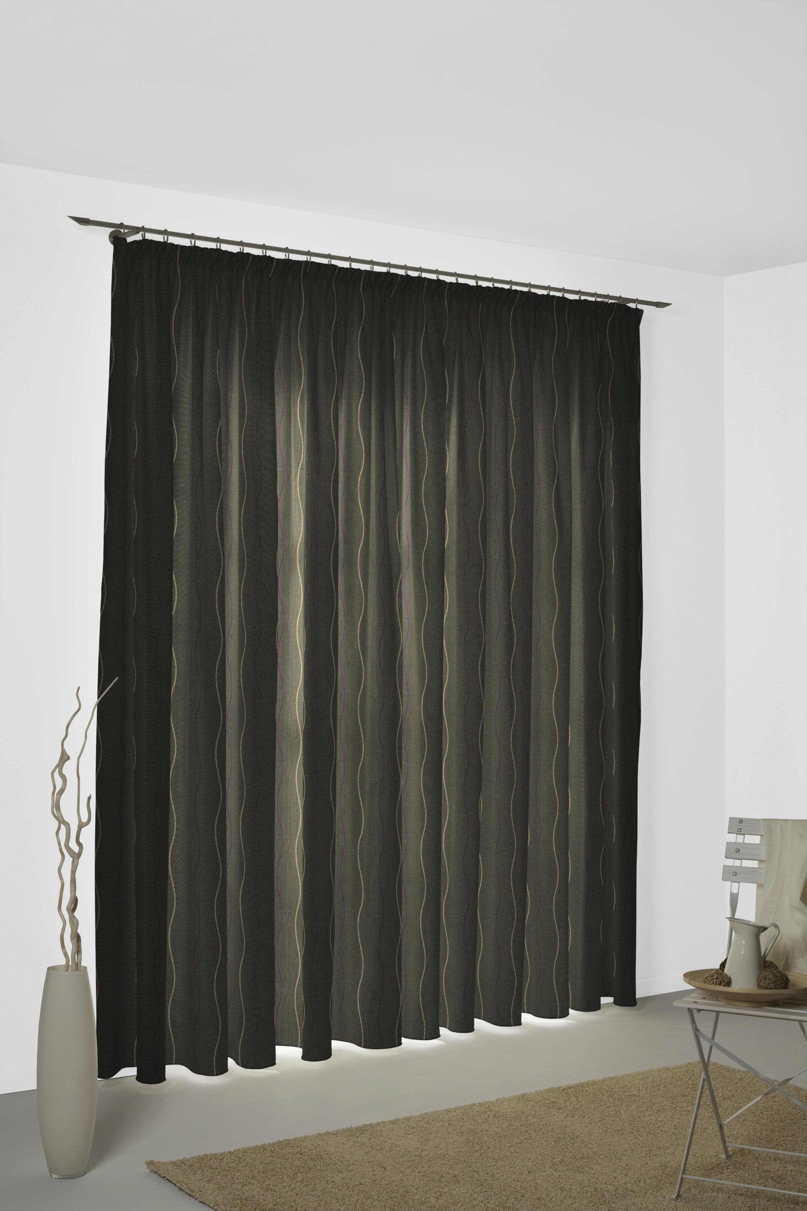 WIRTH Vorhang Sepino Braun Jacquard Baumwolle Polyester 132x255cm