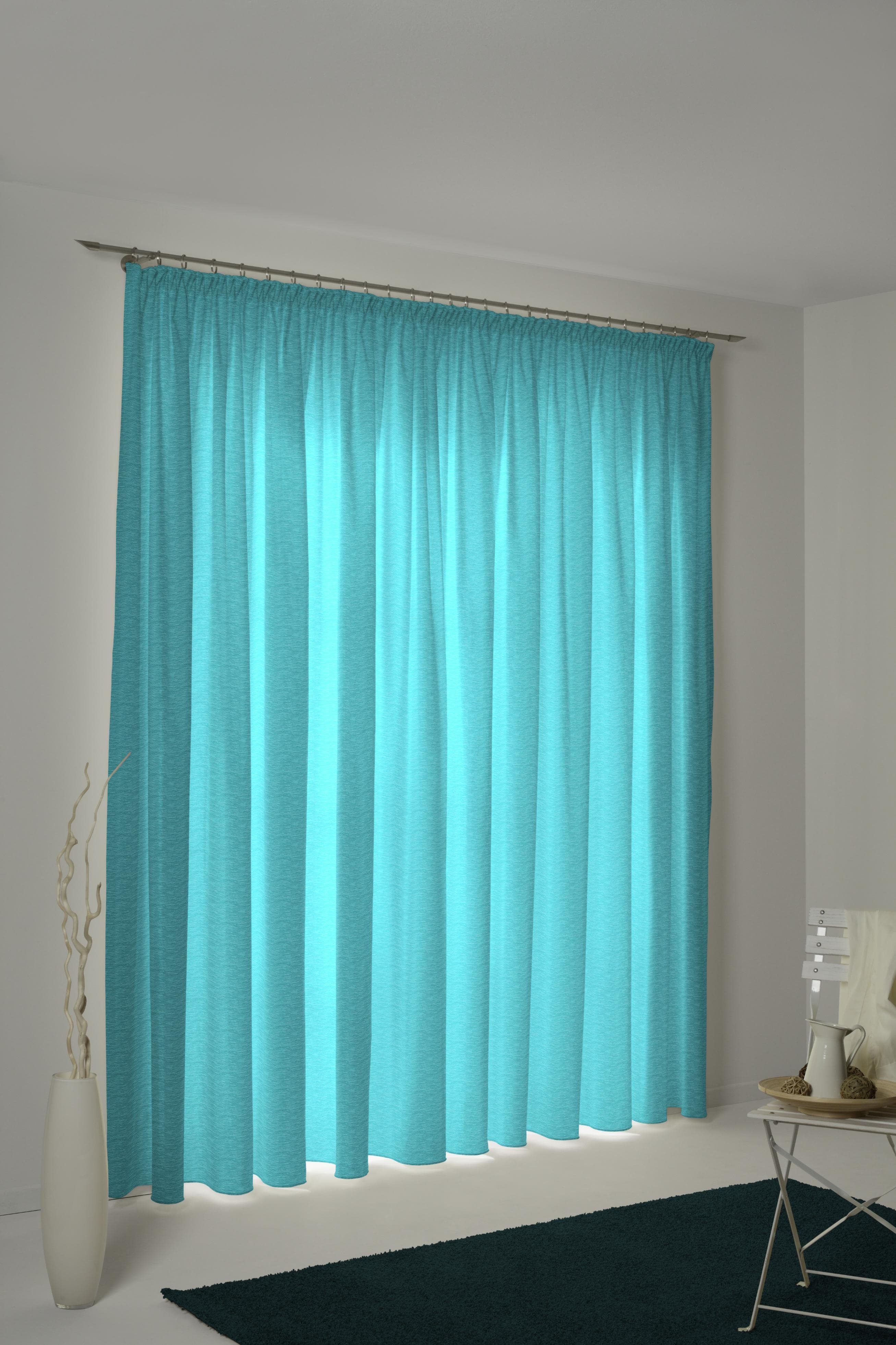 WIRTH Vorhang Trondheim 234 g/m² Chenille türkis-blau blickdicht