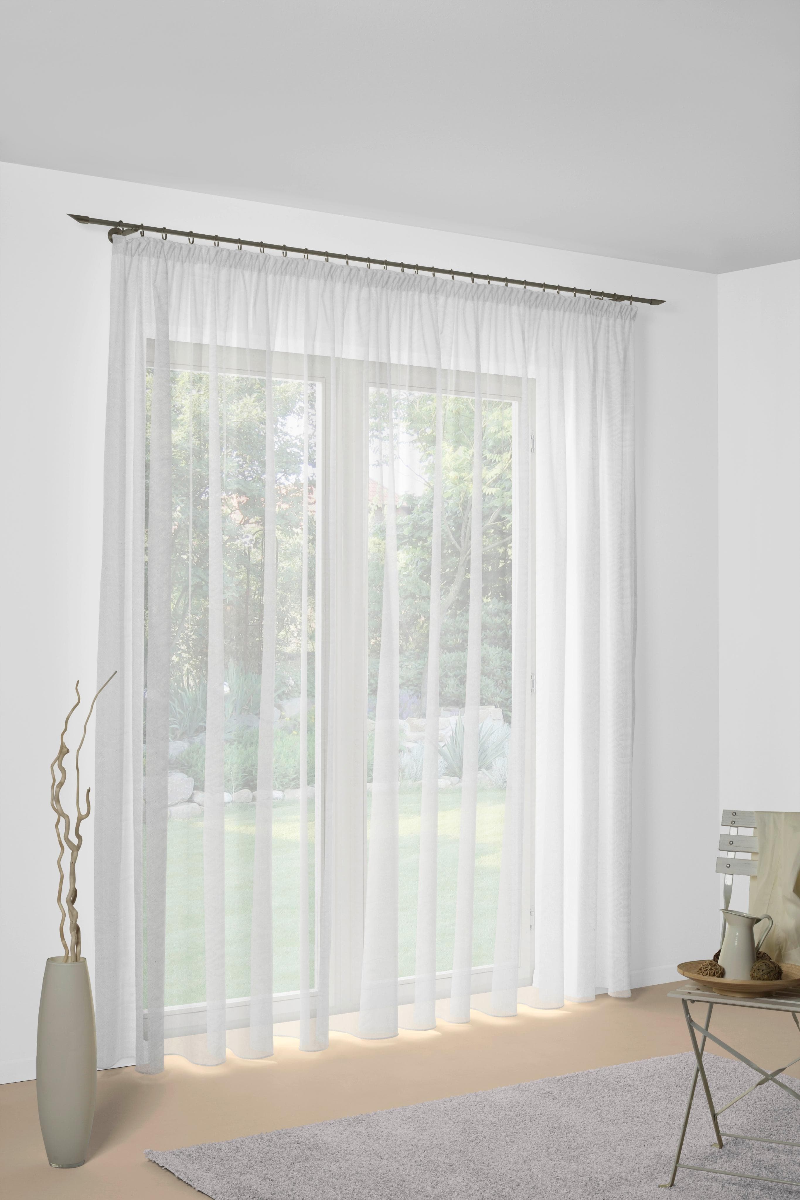 Gardine WIRTH Mara Weiß Sablé Polyester