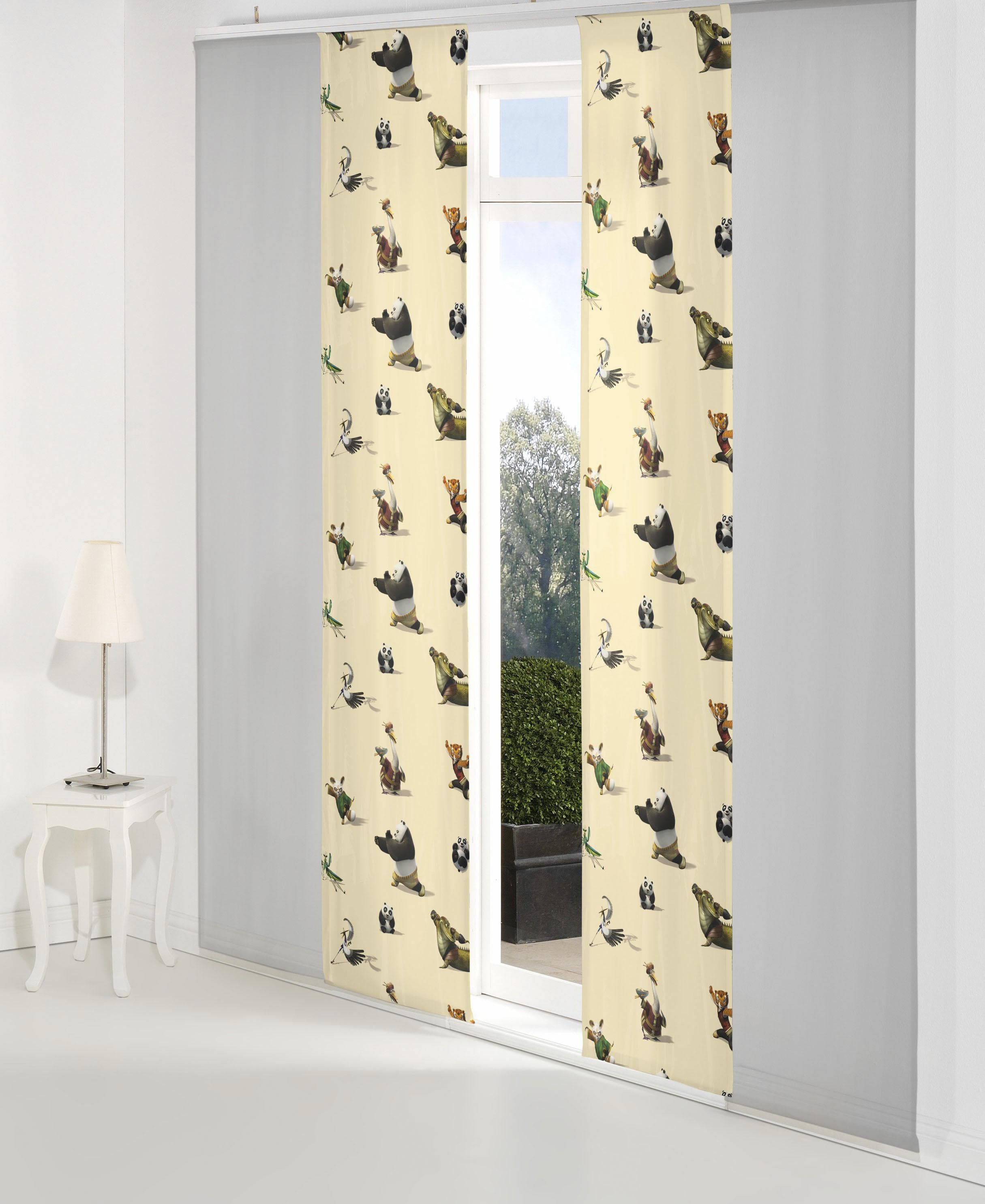 Schiebegardine WIRTH "Kung Fu Panda" Beige Satin Polyester