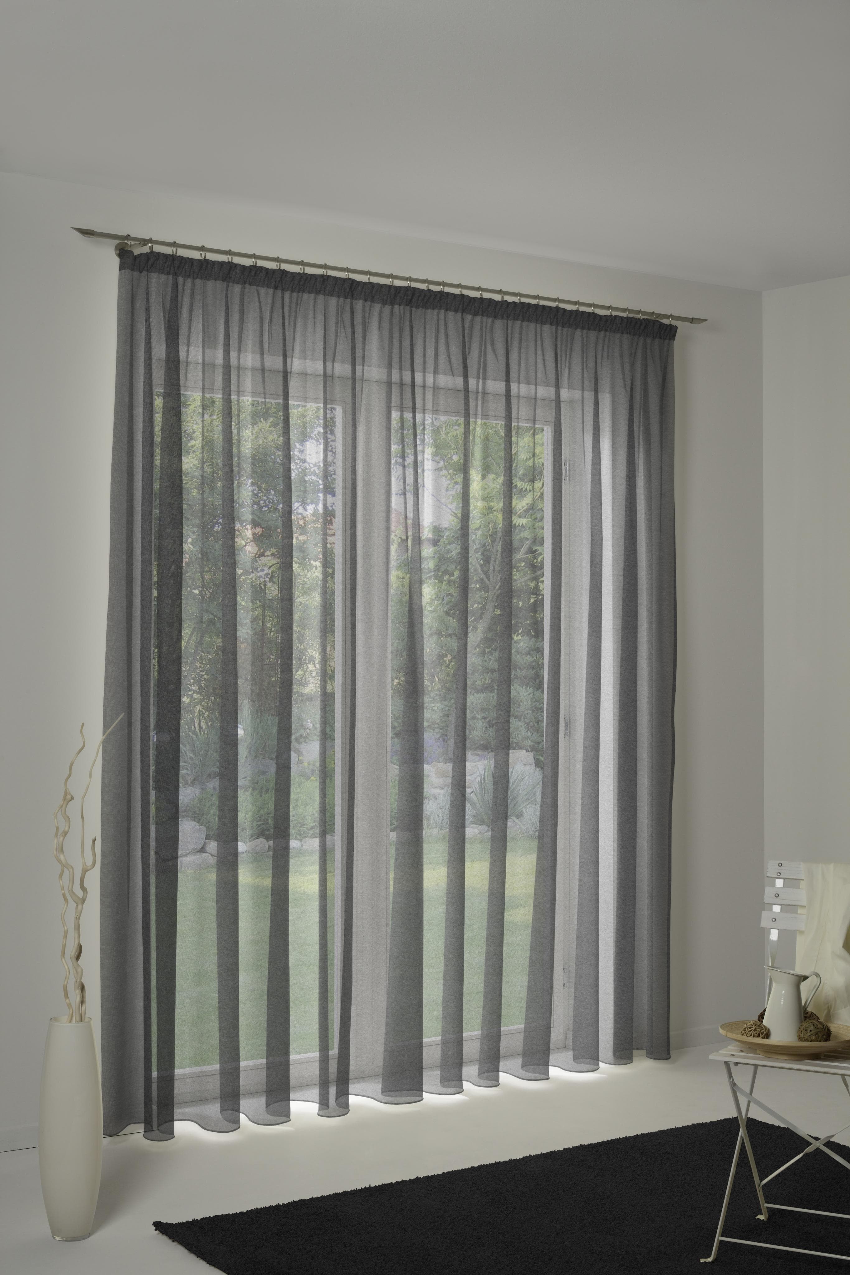 WIRTH Vorhang Lorca Schwarz 132x220 cm Polyester-Baumwolle