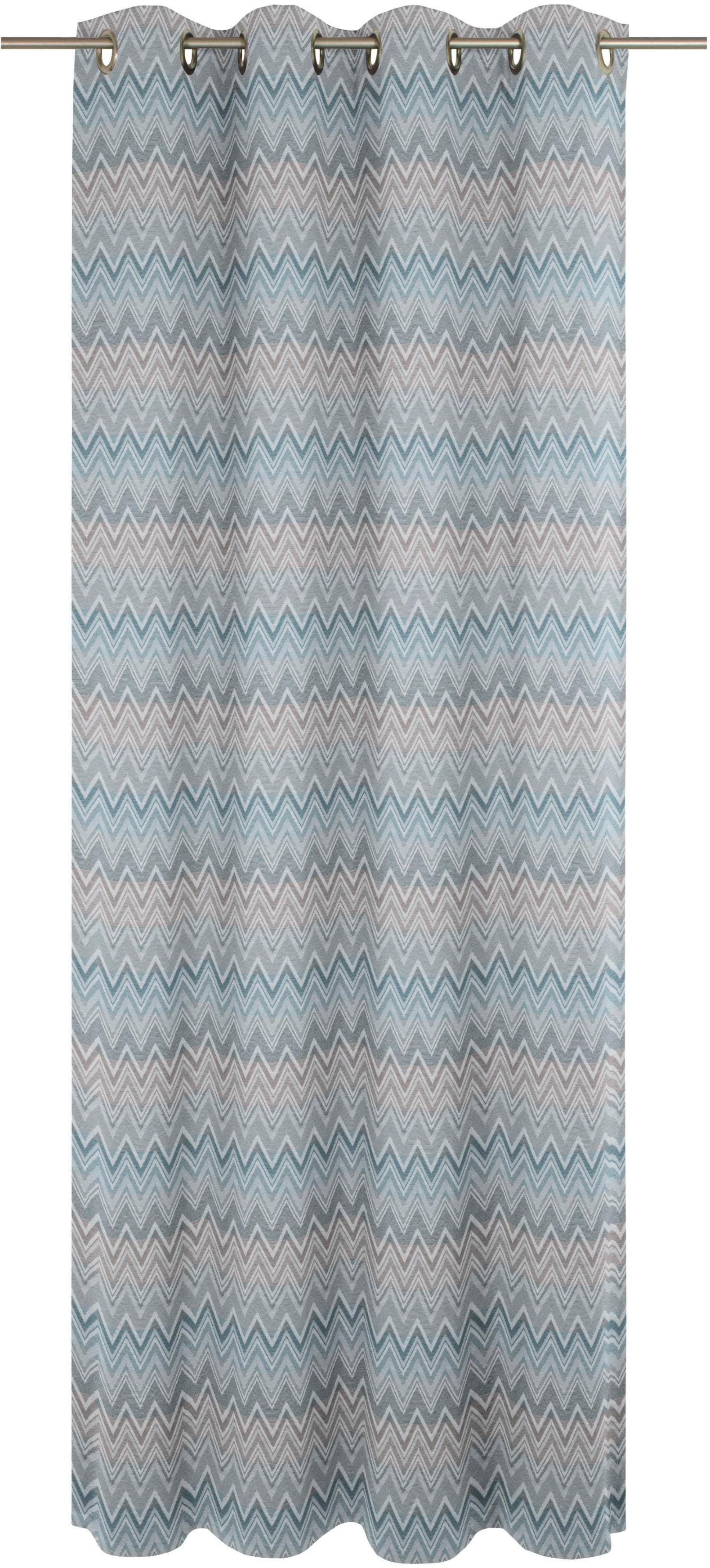 Vorhang WIRTH Benewitz Blau Jacquard Baumwolle Polyester