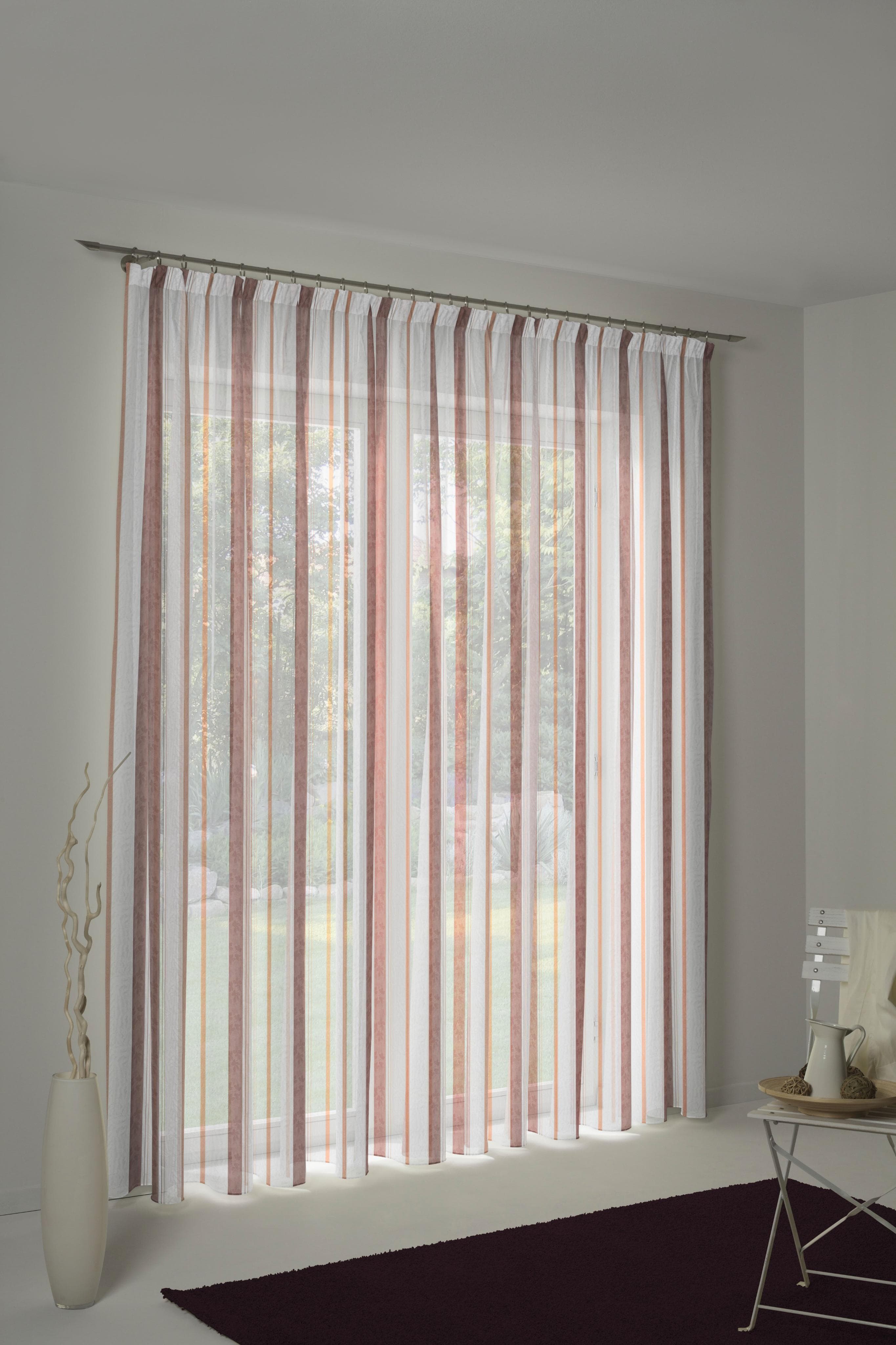 Vorhang WIRTH Nicole Orange Streifenmuster Polyester