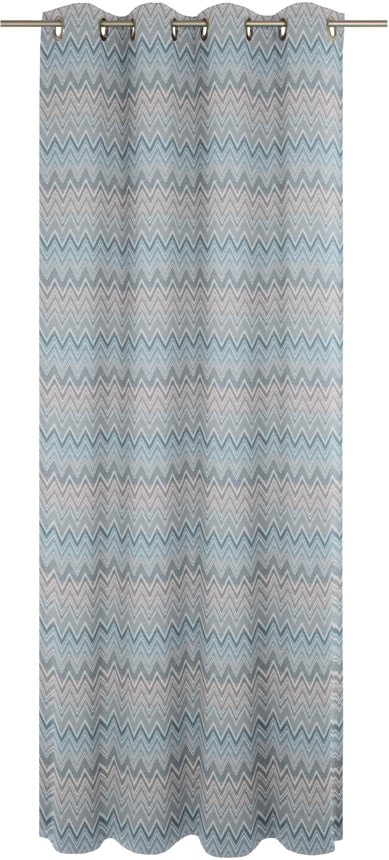 WIRTH Vorhang Benewitz Blau Jacquard Gardine mit Ösen