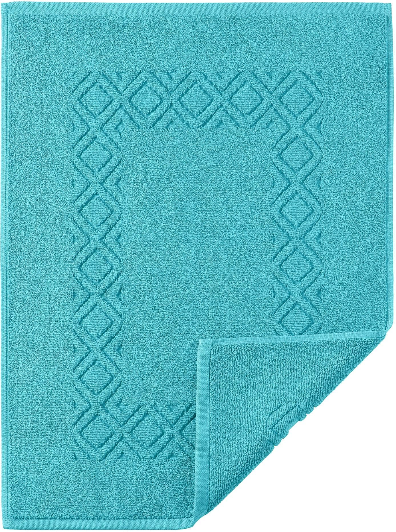 Badematte aus Baumwolle in Blau und Türkis