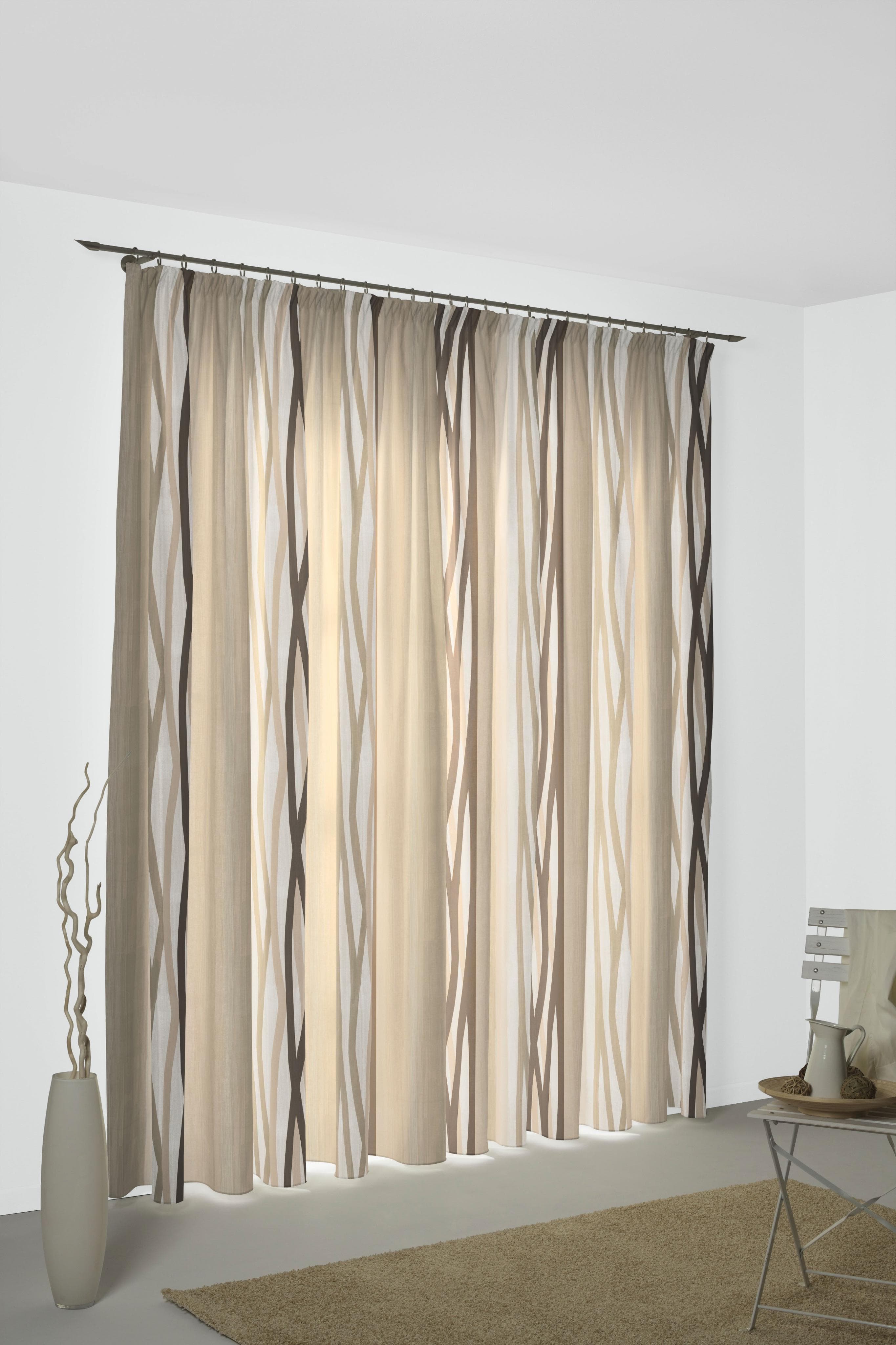 WIRTH Vorhang Brooklyn Braun Jacquard Polyester