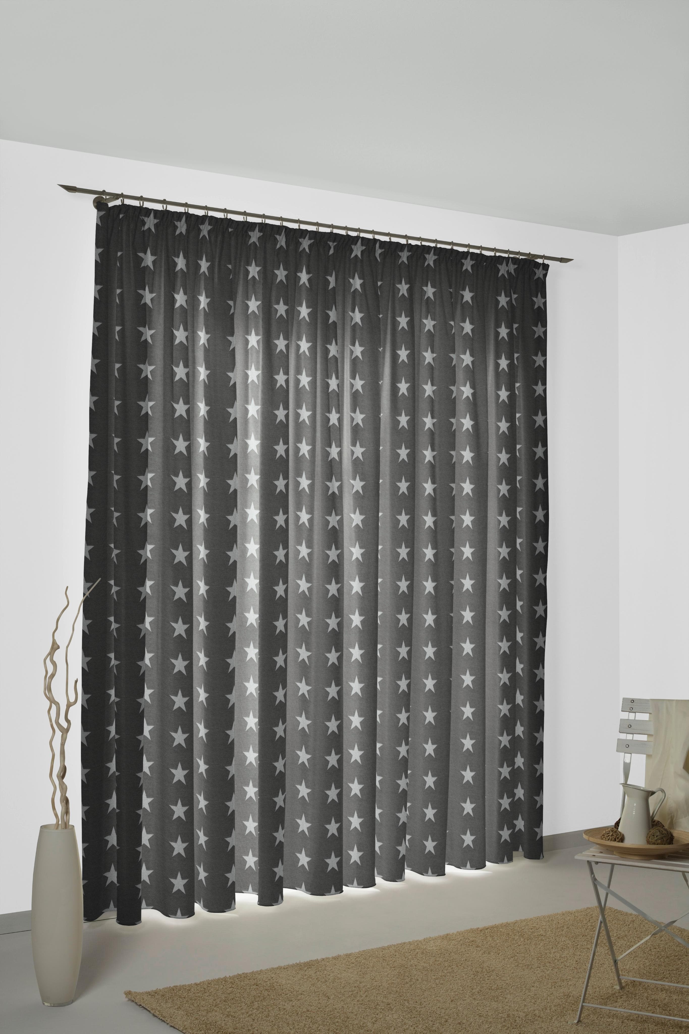 WIRTH Vorhang FELINO Grau Jacquard Baumwolle Polyester