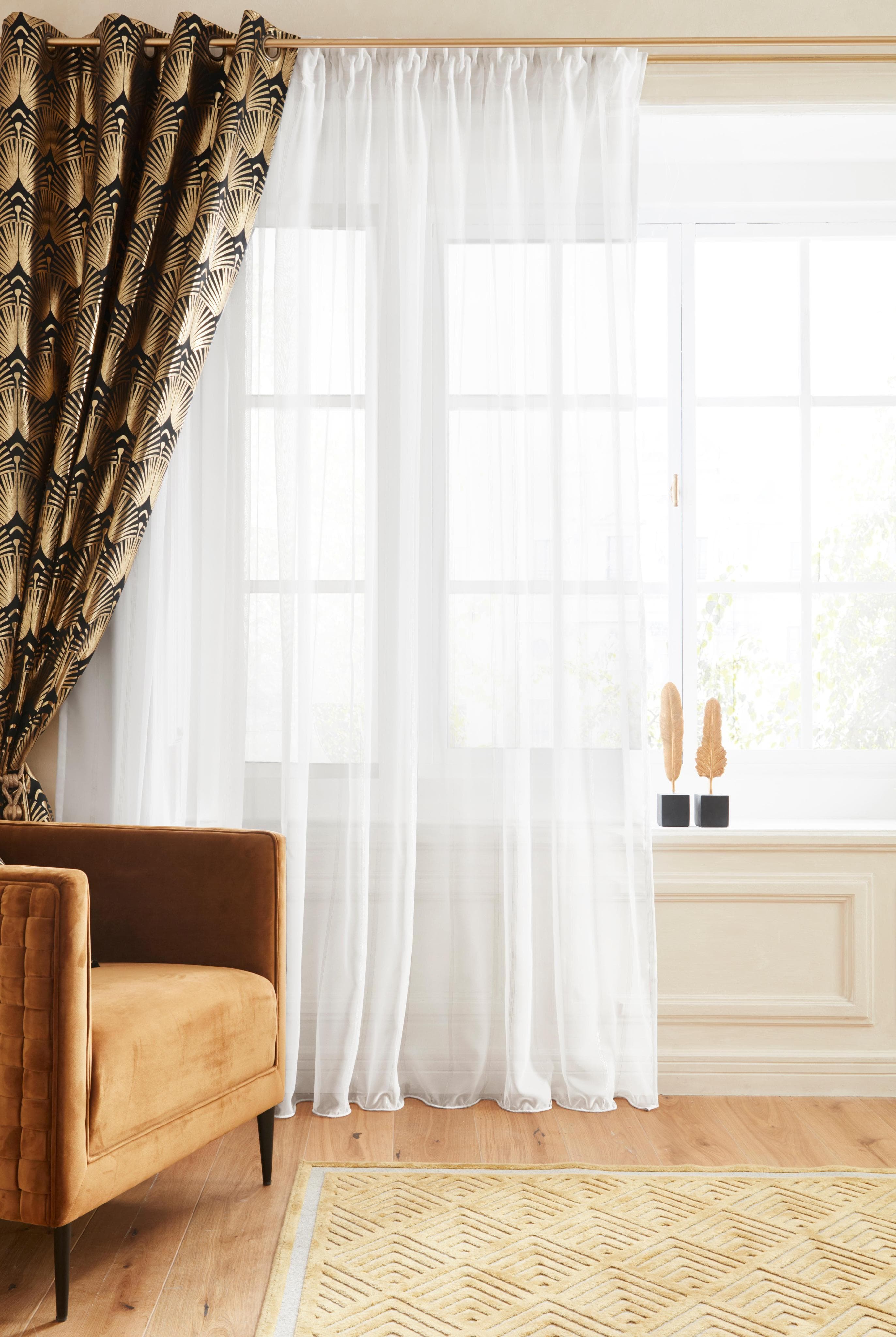 Guido Maria Kretschmer Gardine Lynn Gold Weiß Voile