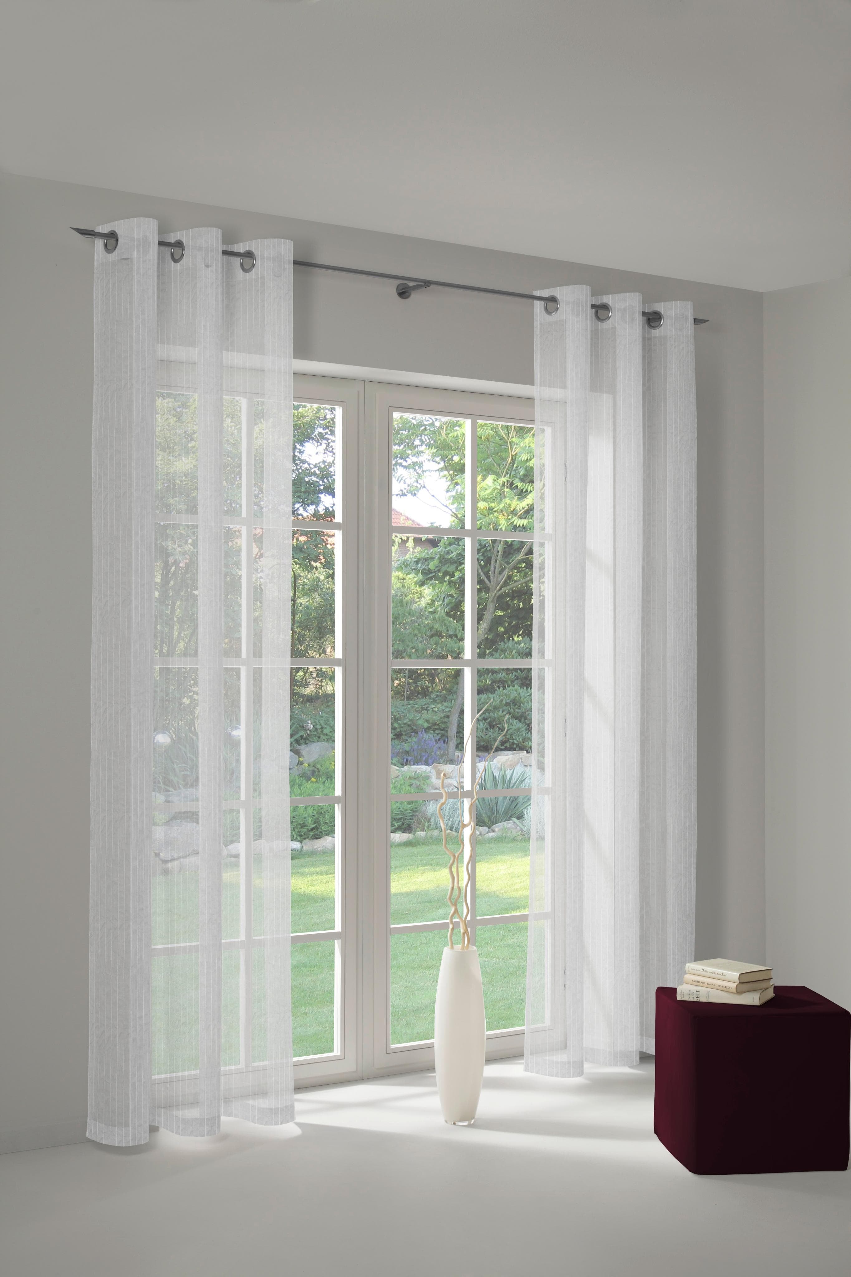 Vorhang WIRTH SALLY Gr. 3 Weiß Voile Polyester