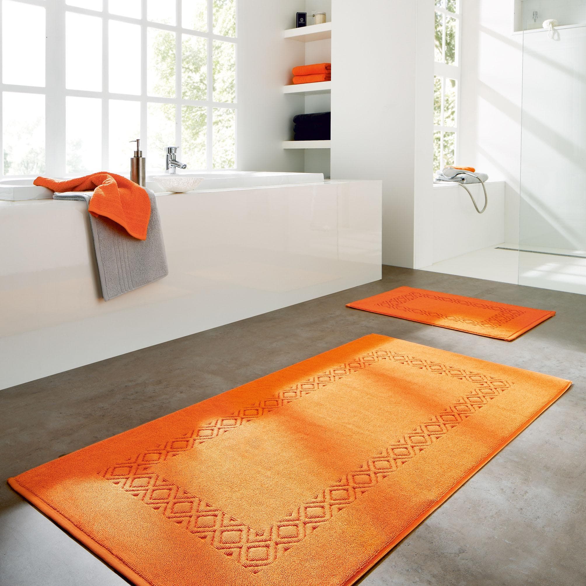 Gelbe Badematte aus Baumwolle, 400 cm x 8 mm