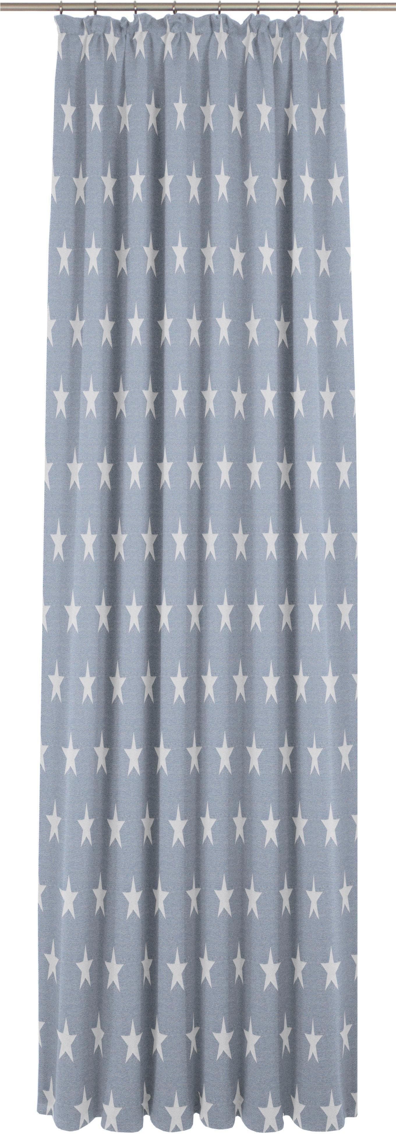 WIRTH Vorhang "Crayon" Blau Jacquard Baumwolle Polyester