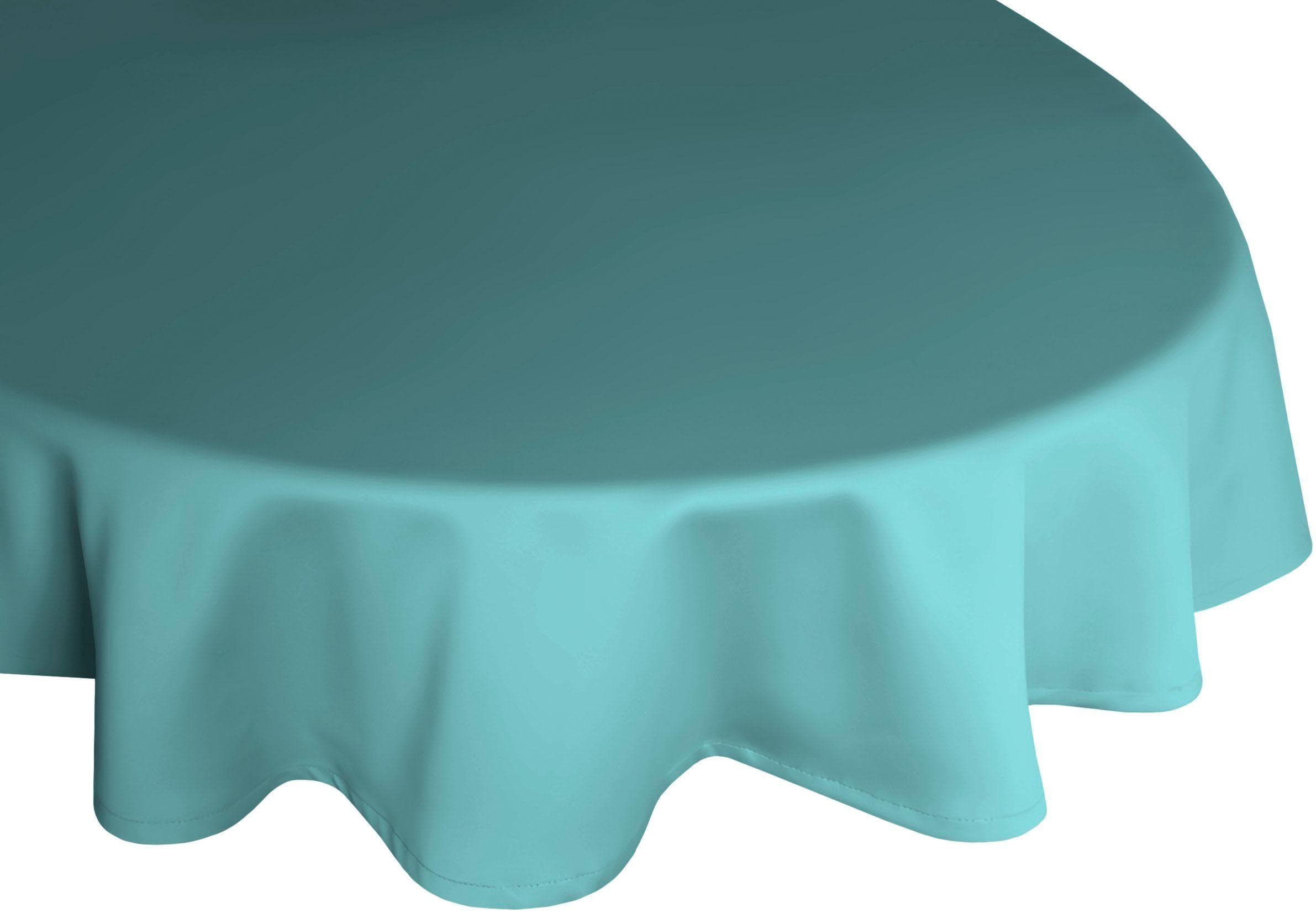 Tischdecke WIRTH NEWBURY Türkis Oval 130x190cm Polyester-Baumwolle