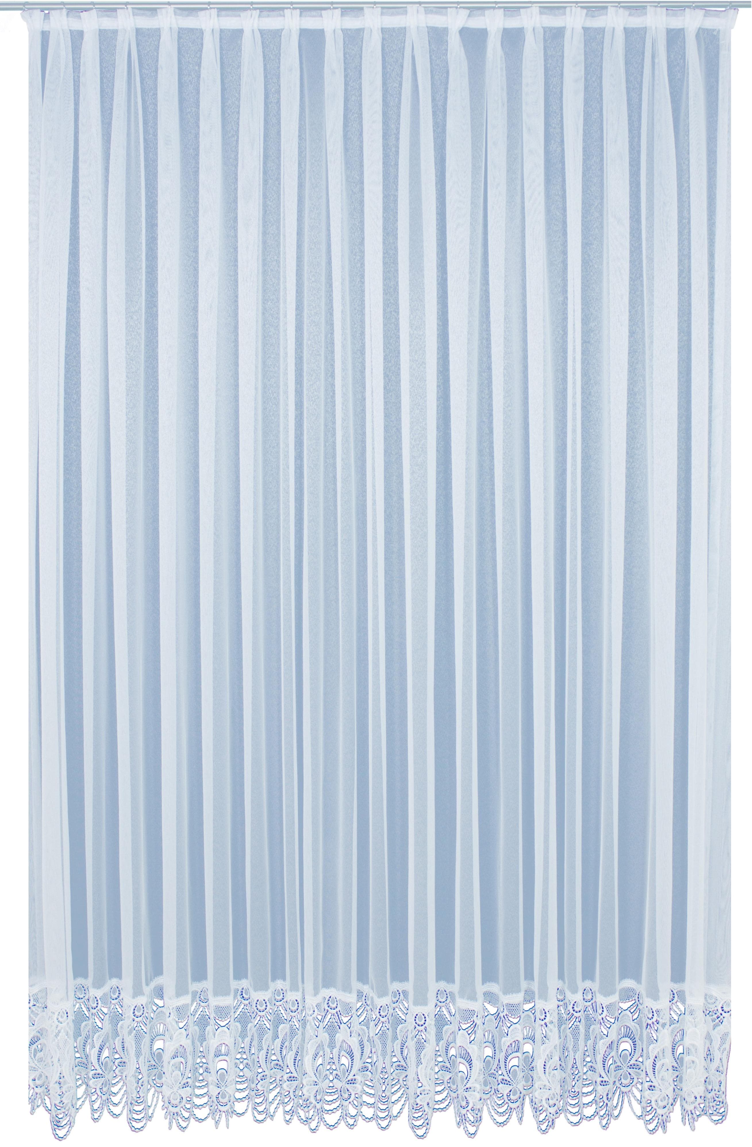 Gardine WIRTH Elena weiß Sablé Polyester Plauener Spitze