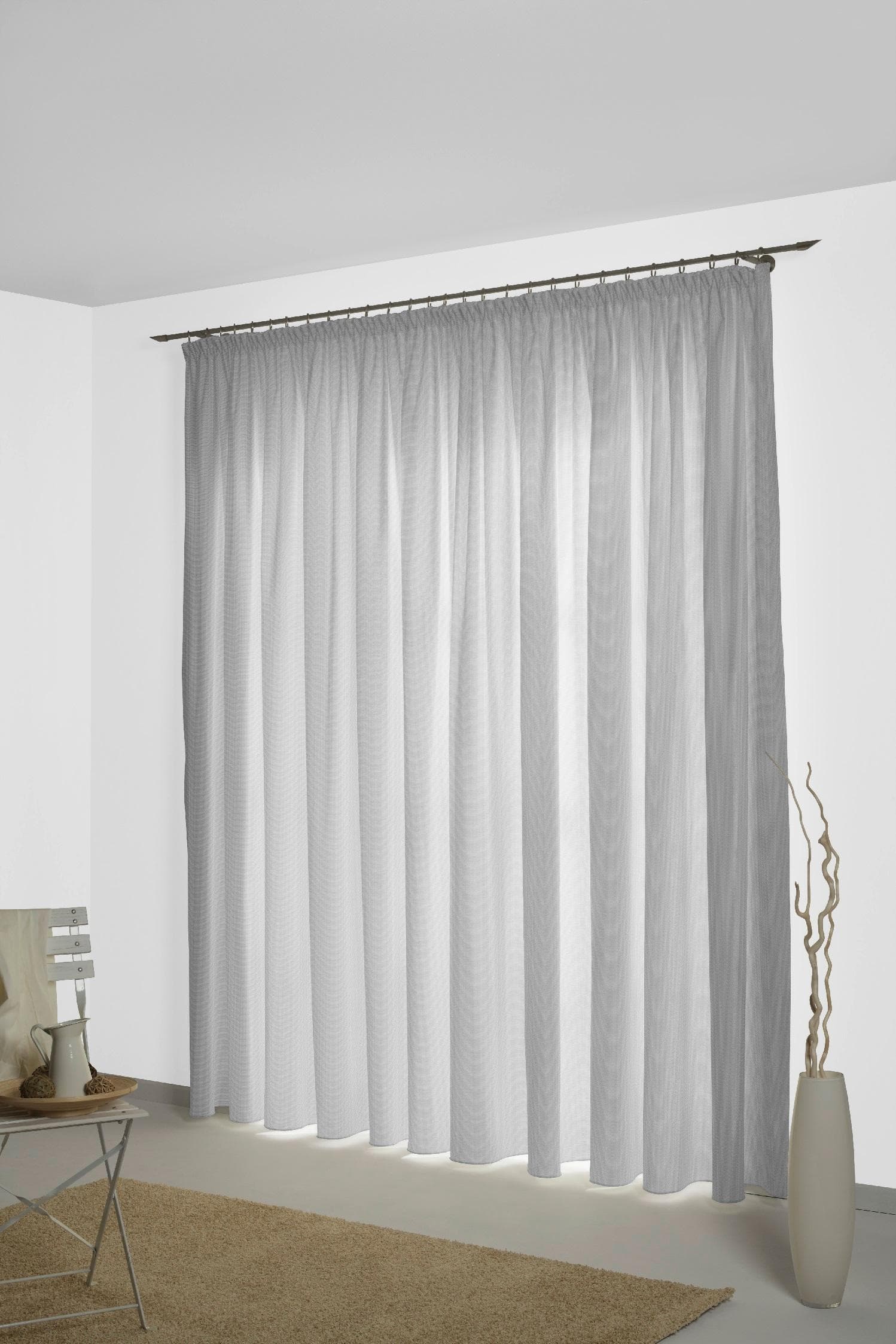 Vorhang WIRTH Neveres Jacquard Baumwolle Grau