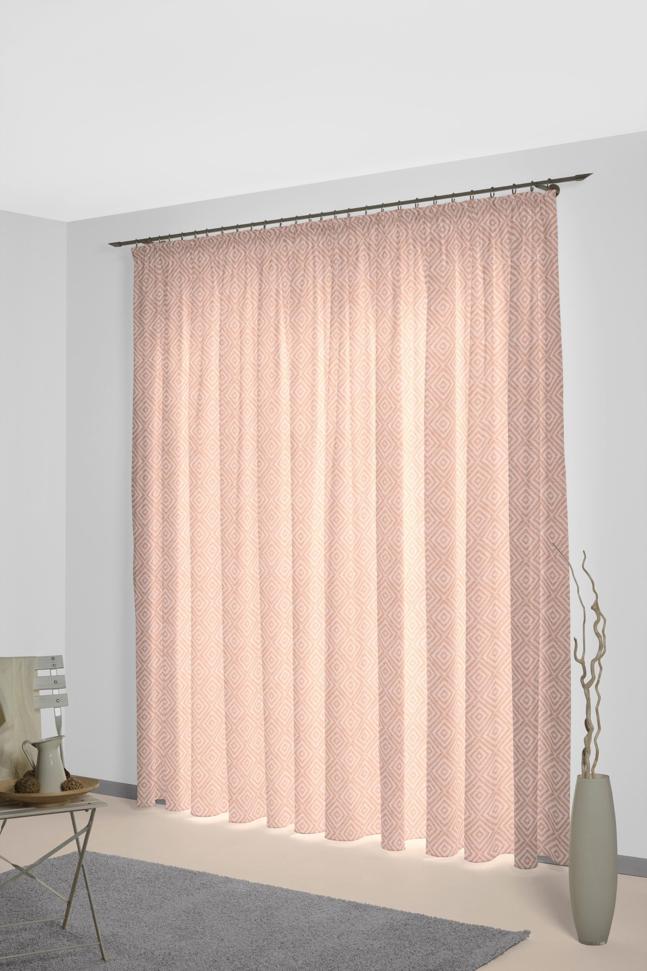 Vorhang WIRTH Telfort Orange Jacquard Baumwolle Polyester