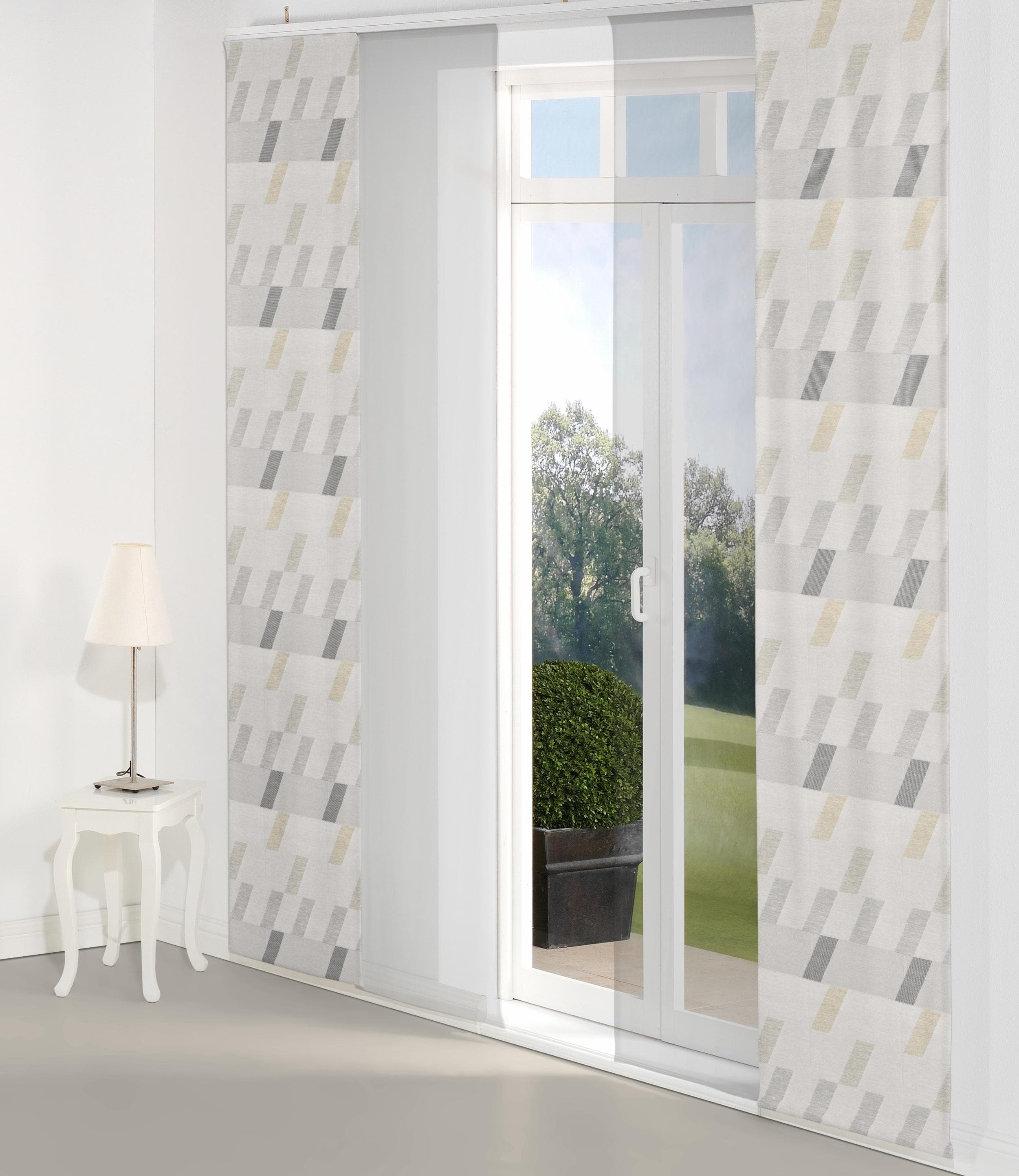 Schiebegardine WIRTH Bray Hellgrau Jacquard Polyester Baumwolle