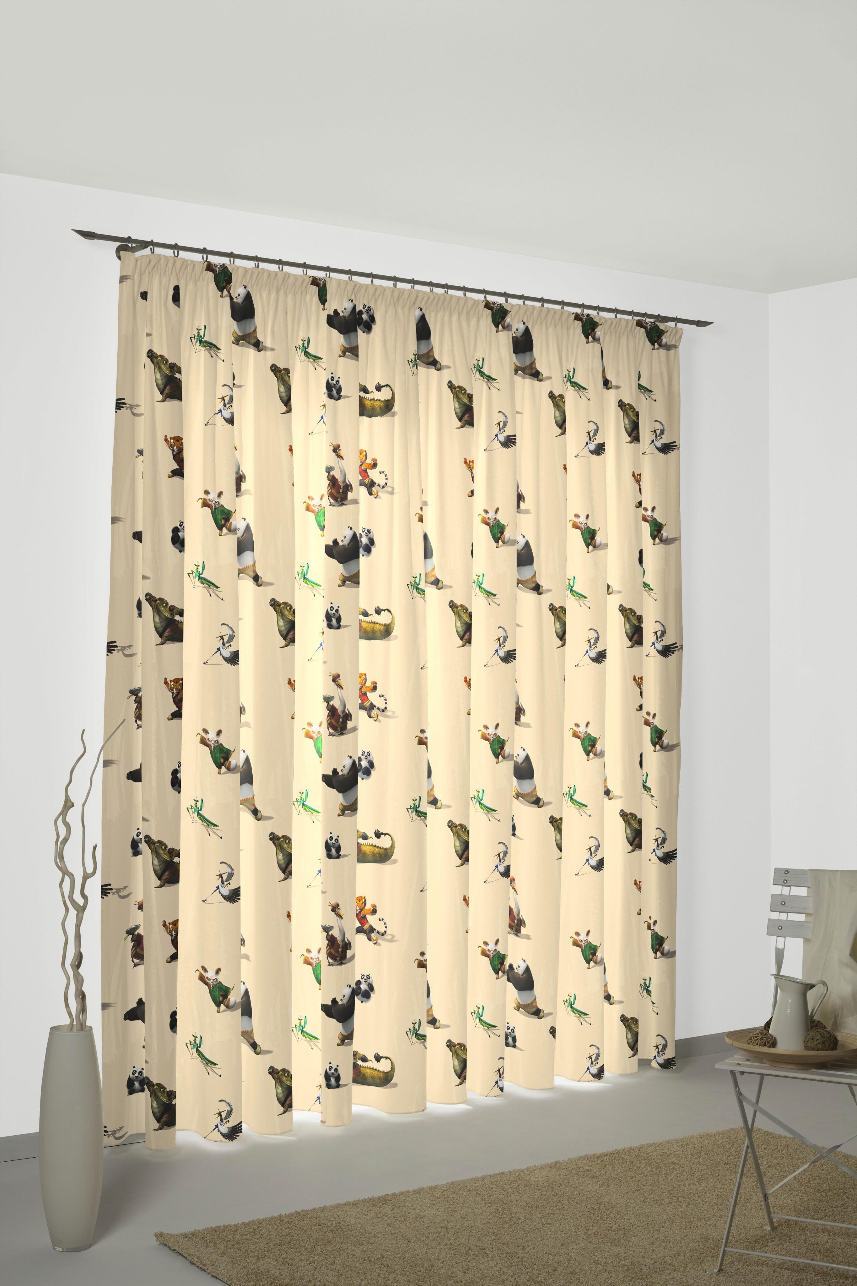 Vorhang WIRTH "Kung Fu Panda" Beige Satin Polyester